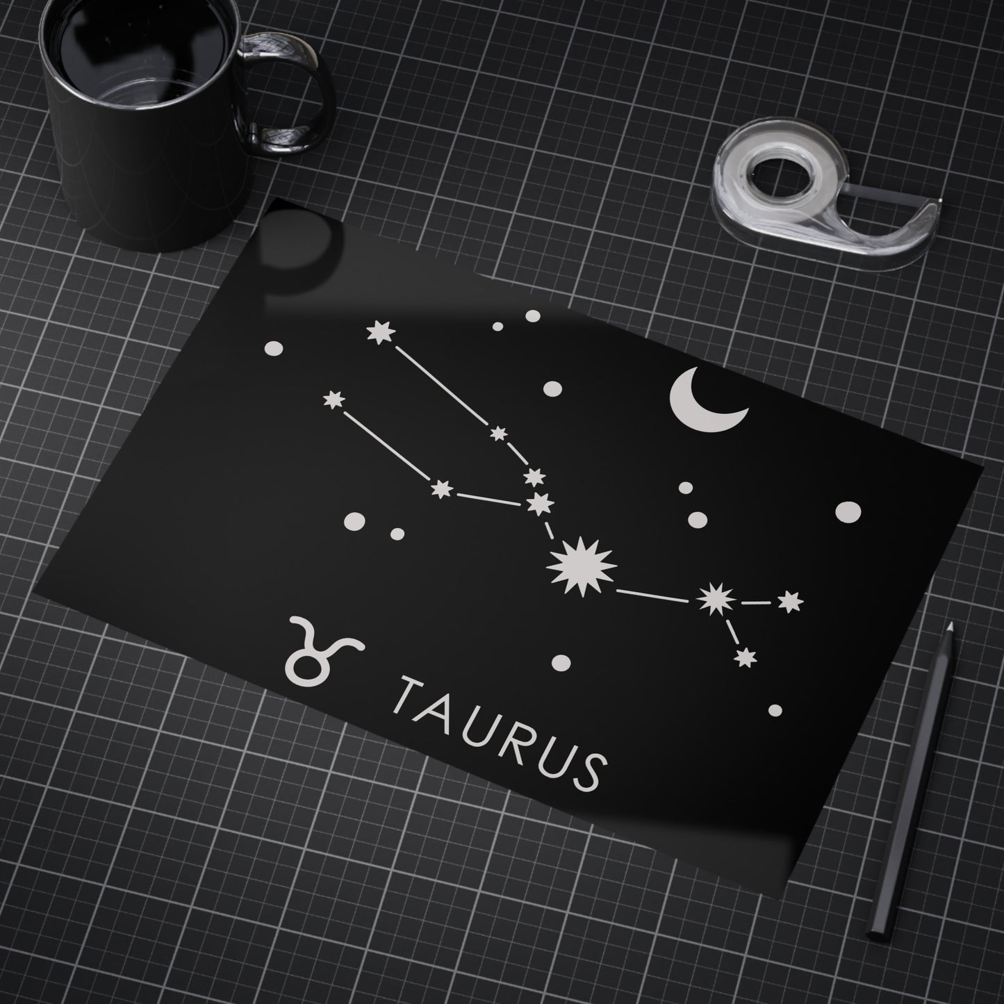 Taurus Starmap Unframed Prints - black