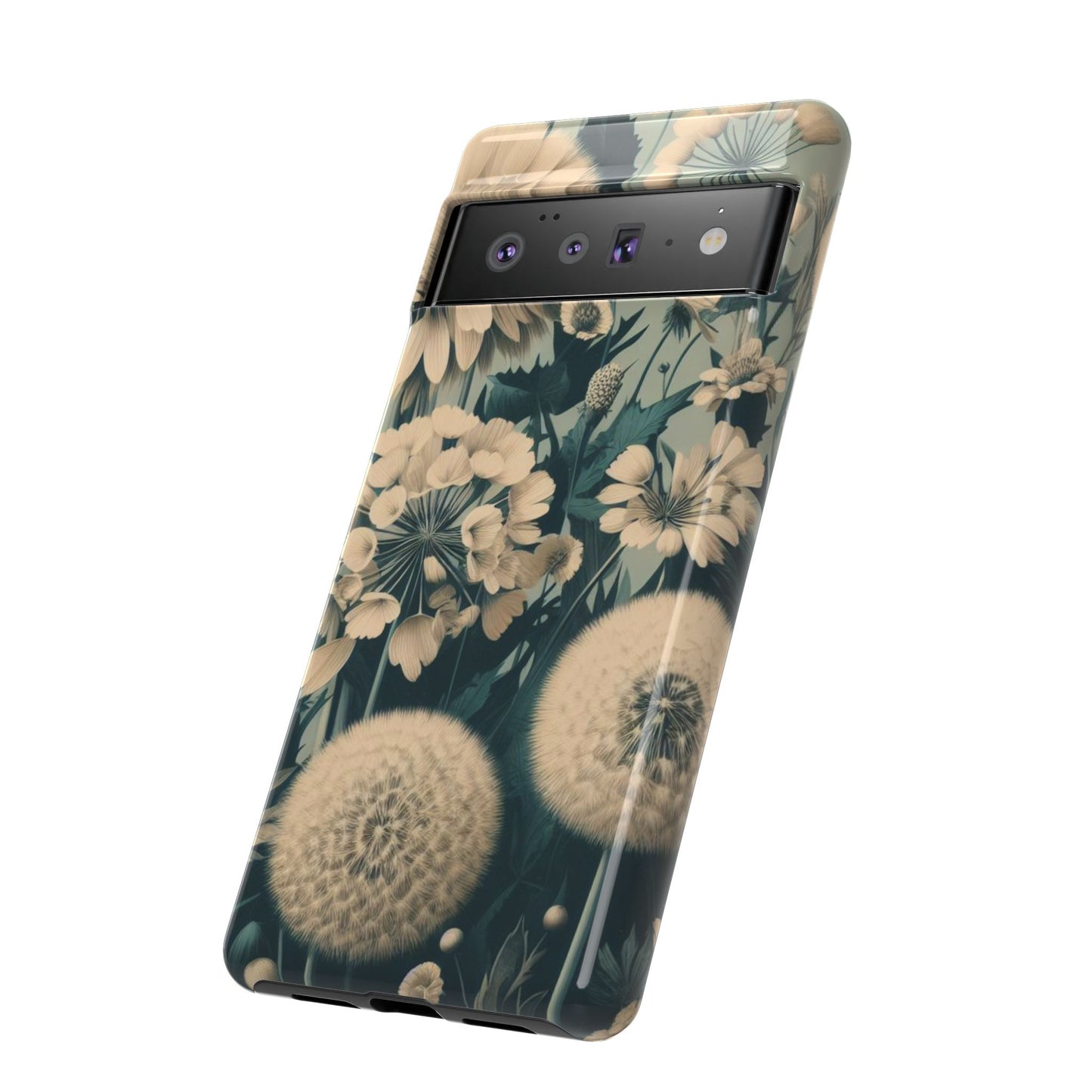 Blue & Cream Flowers Tough Cases iPhone/Google/Samsung