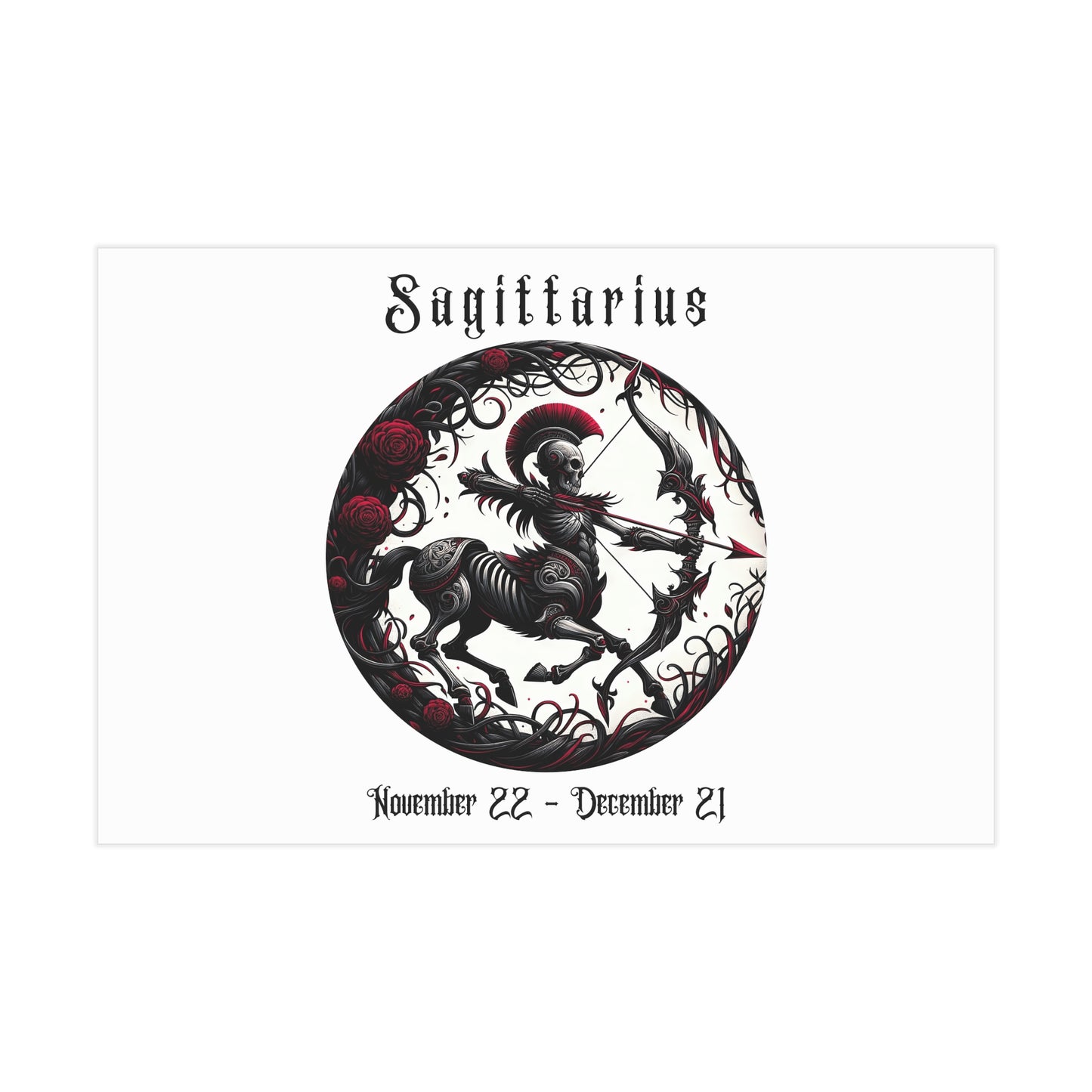 Gothic Sagittarius Unframed Prints - white