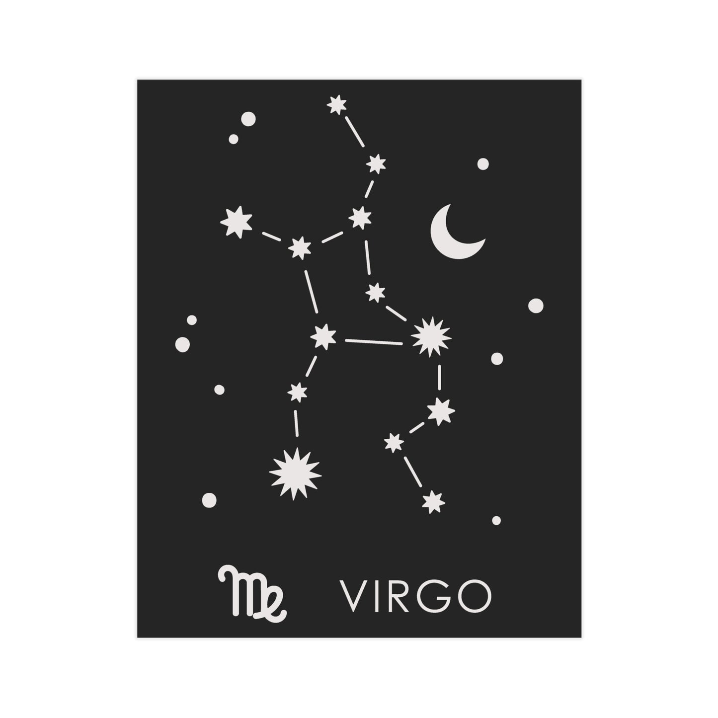 Virgo Starmap Unframed Prints - black