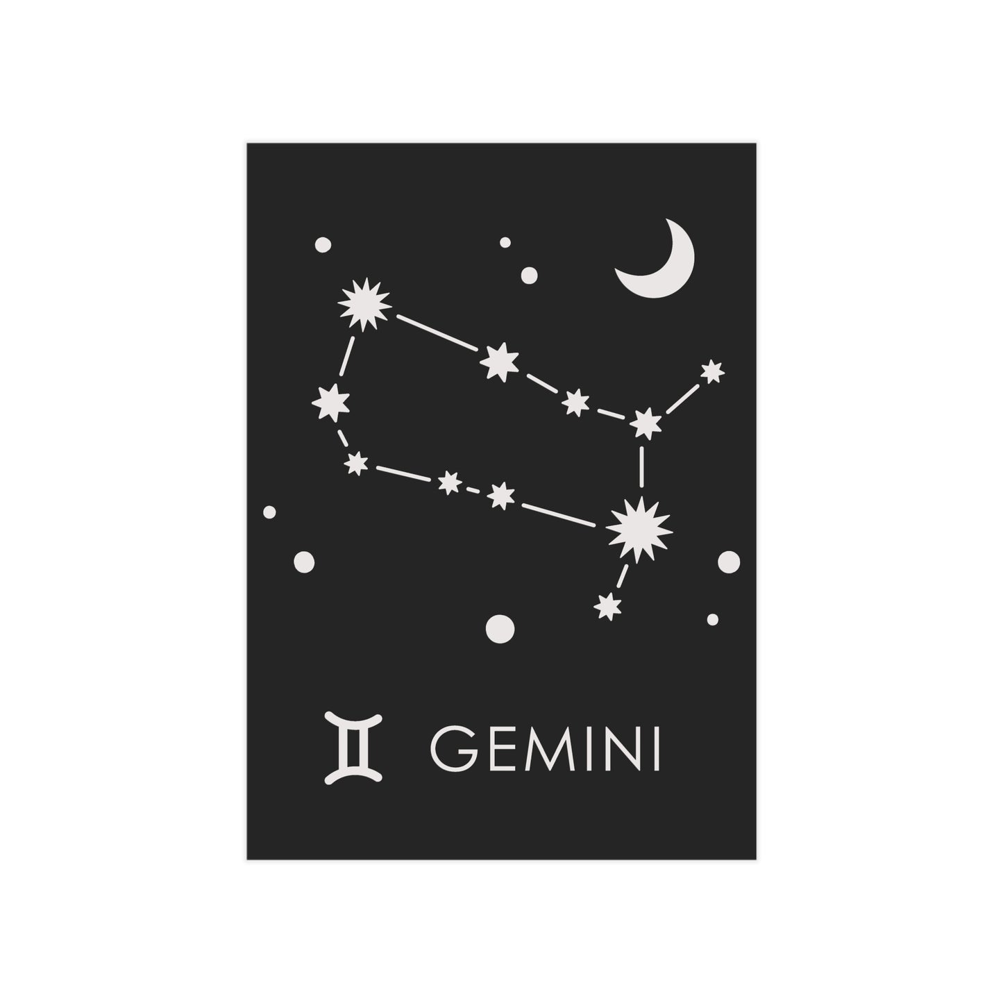 Gemini Starmap Unframed Prints - black