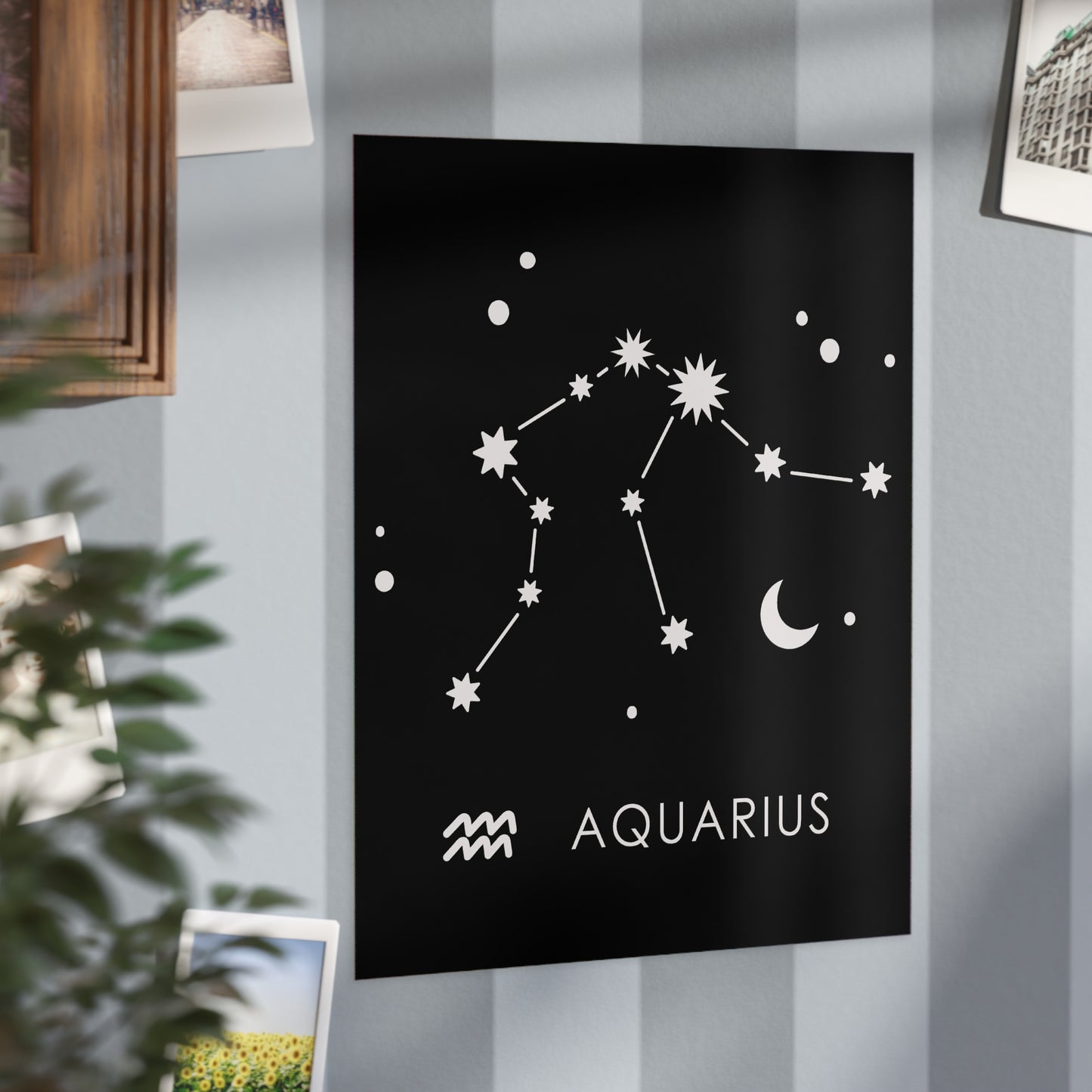 Aquarius Starmap Unframed Prints - black