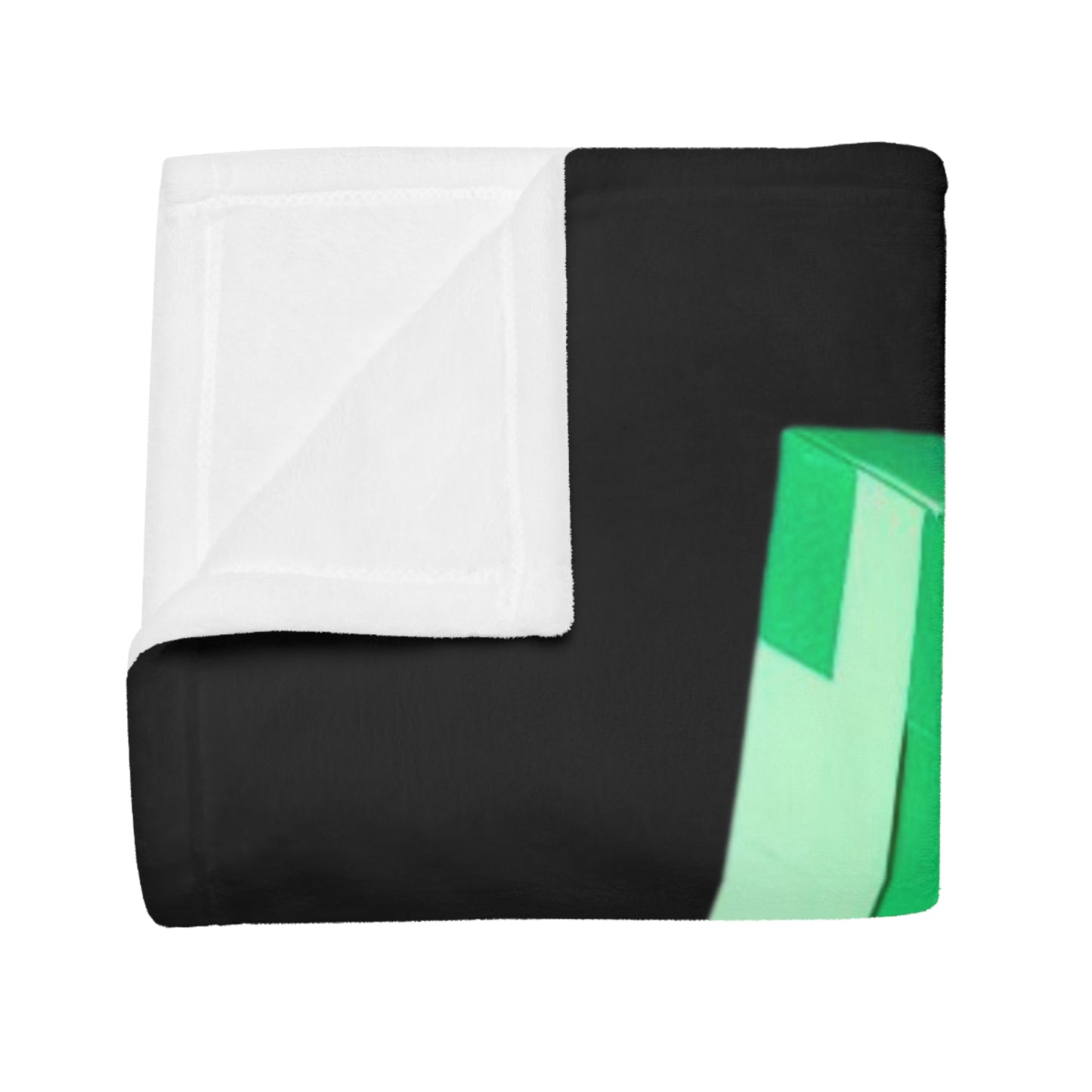 Origami Creeper Plush Fleece Blanket - Black