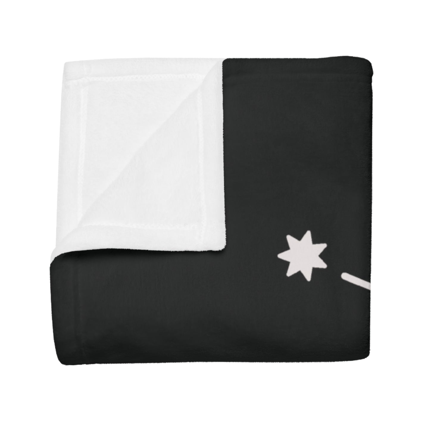 Sagittarius Star Map Plush Fleece Blanket - black