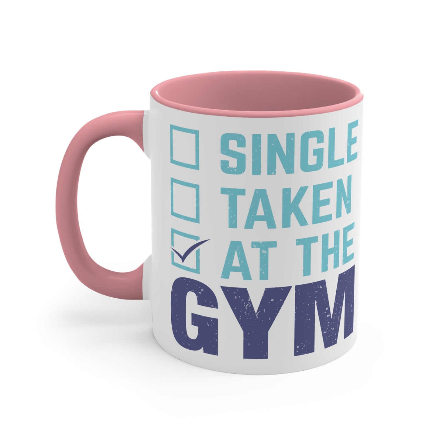 At The Gym Colorful Accent Mug 11oz - For Gym Fitness Enthusiasts