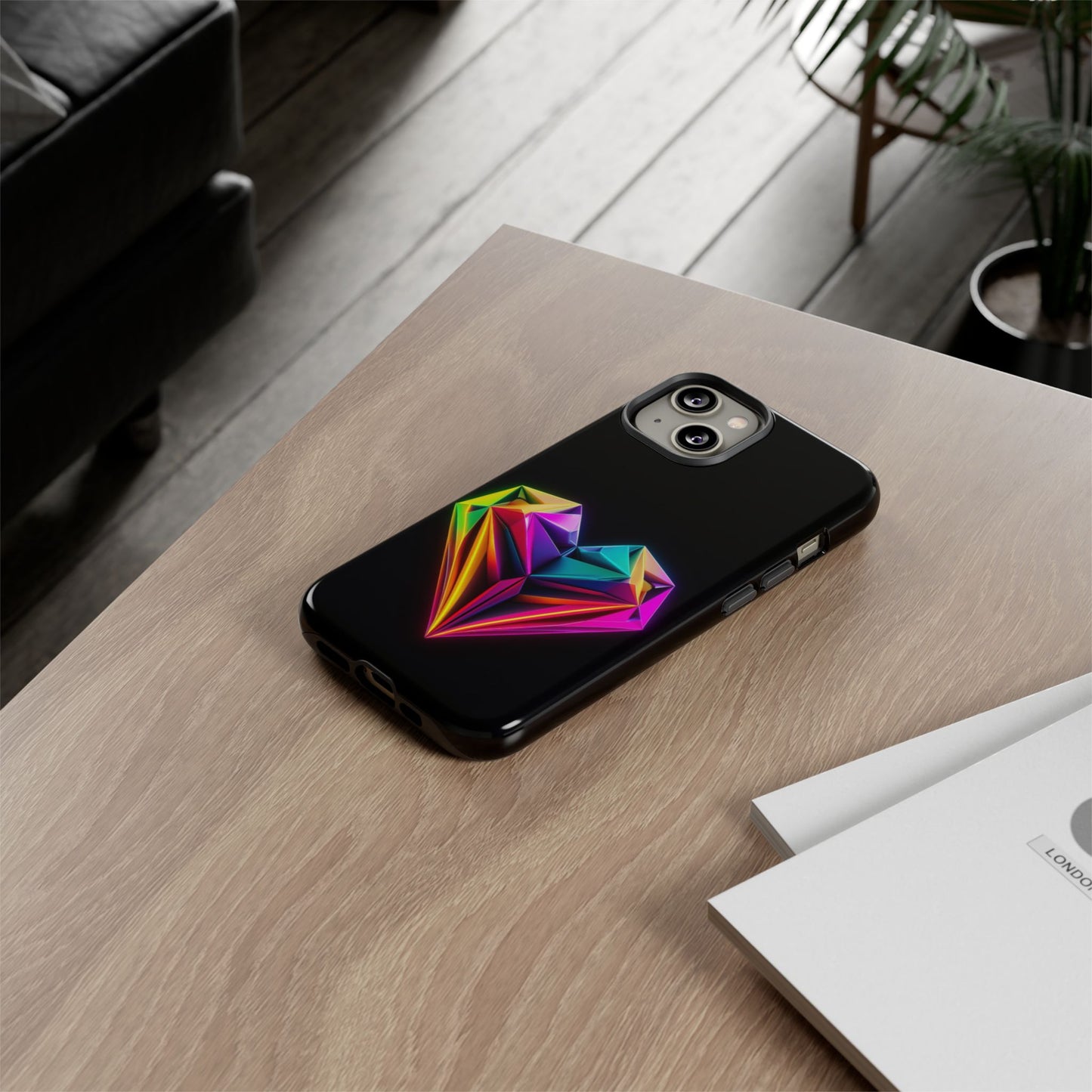 Origami Neon Heart Tough Cases iPhone/Google/Samsung