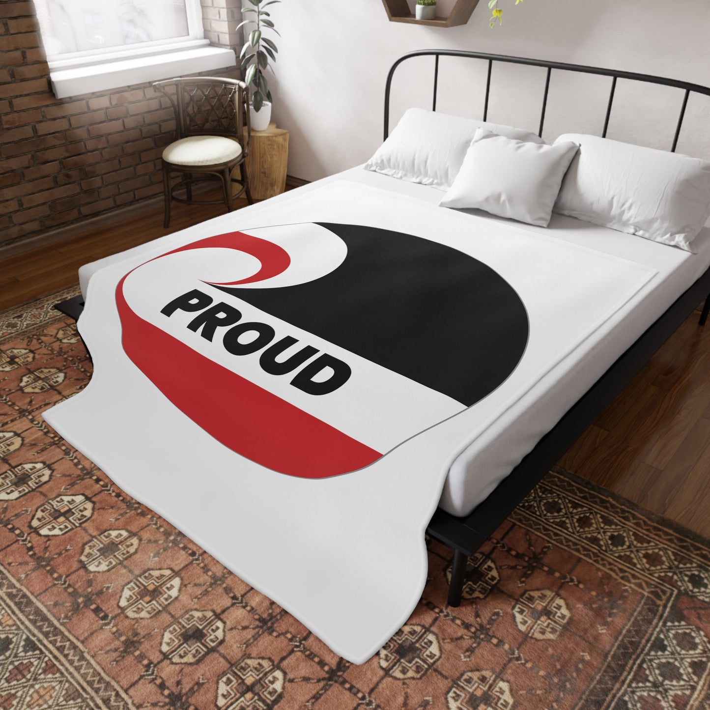 PROUD - White Plush Fleece Blanket