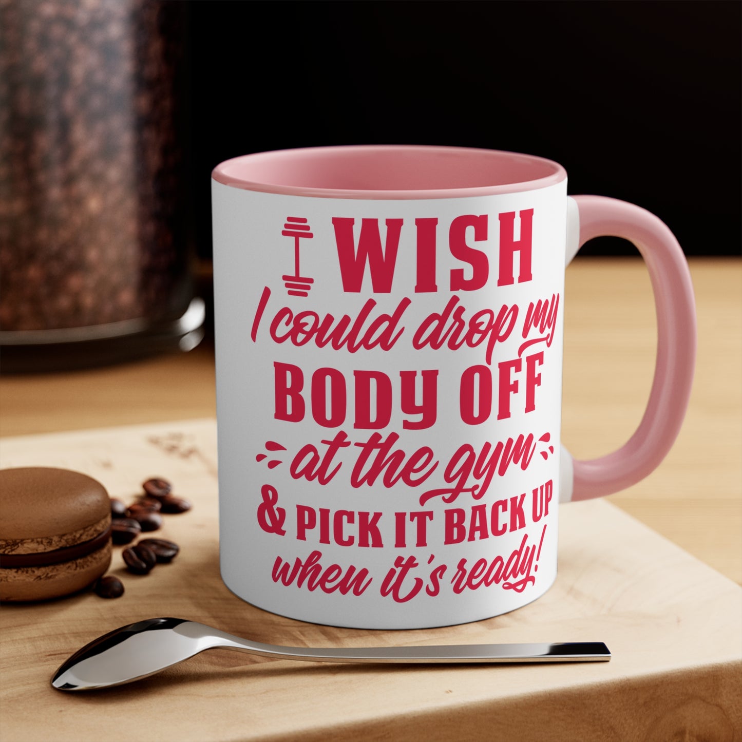 I Wish... Workout Colorful Accent Mug 11oz - For Gym Fitness Enthusiasts