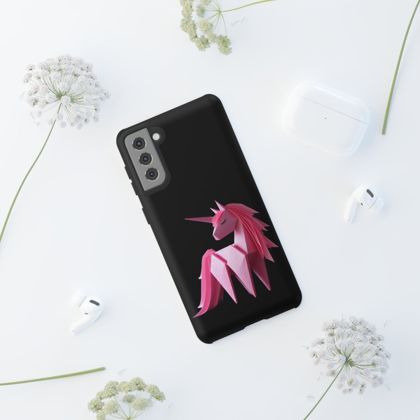 Origami Pink Unicorn Tough Cases iPhone/Google/Samsung