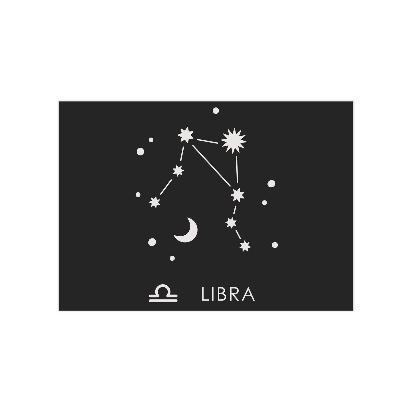 Libra Starmap Unframed Prints - black