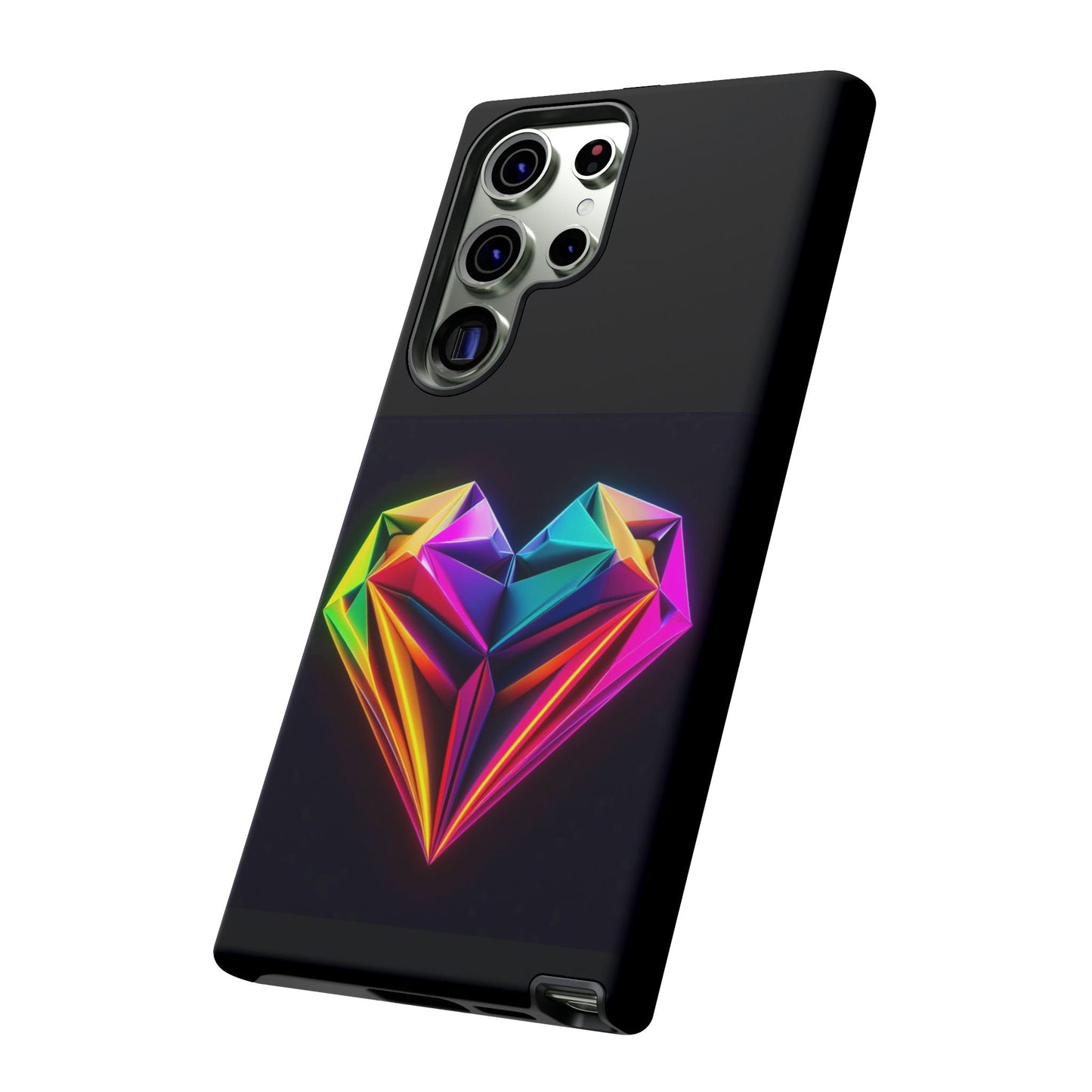 Origami Neon Heart Tough Cases iPhone/Google/Samsung