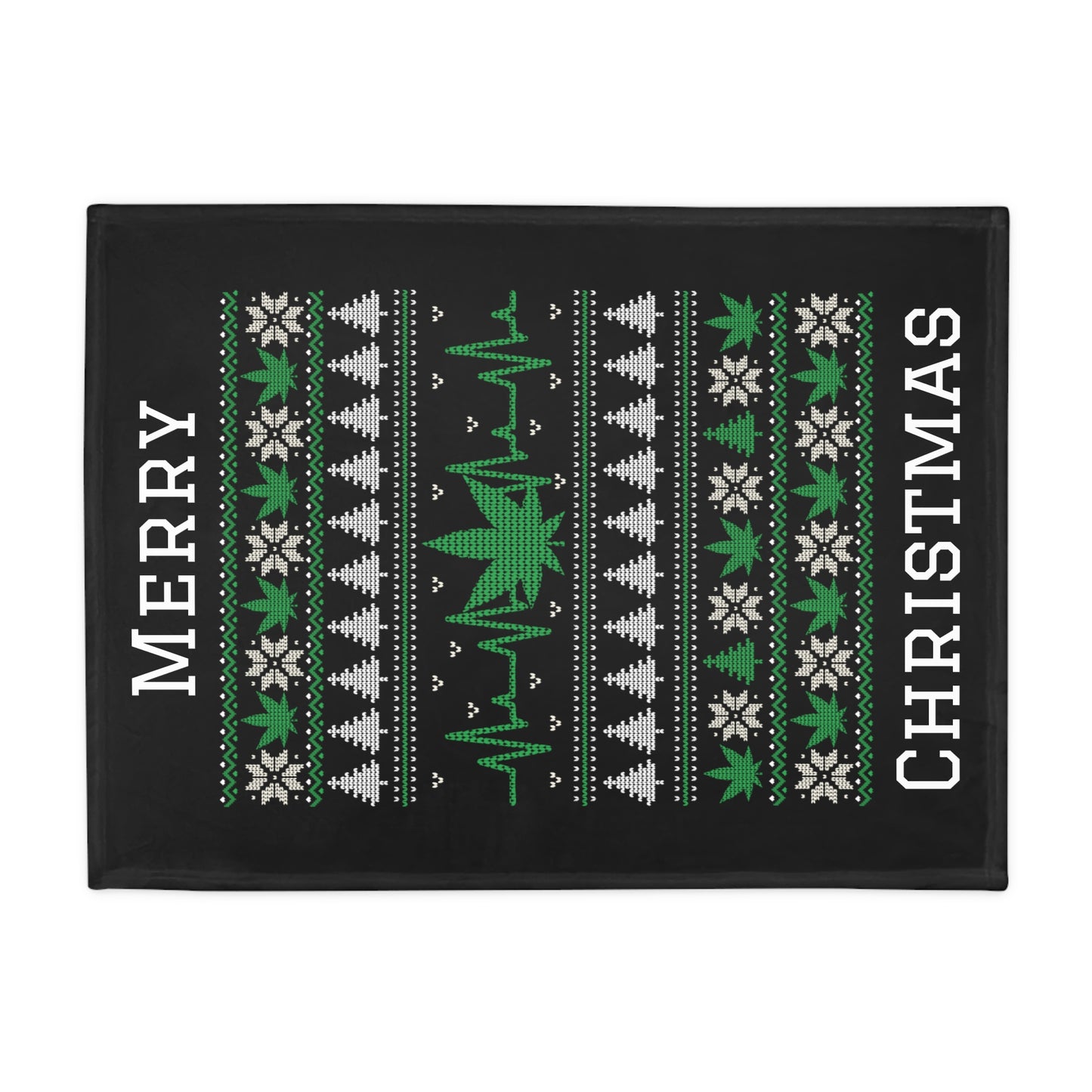 Ugly Christmas Sweater - Weed Plush Fleece Blanket