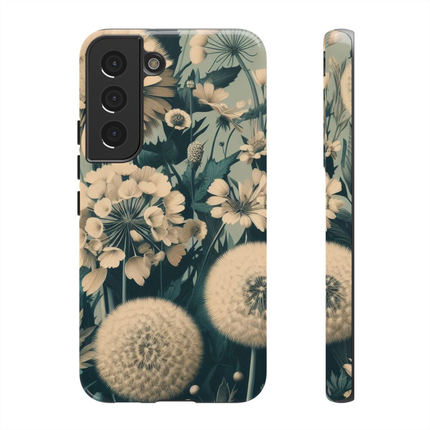 Blue & Cream Flowers Tough Cases iPhone/Google/Samsung