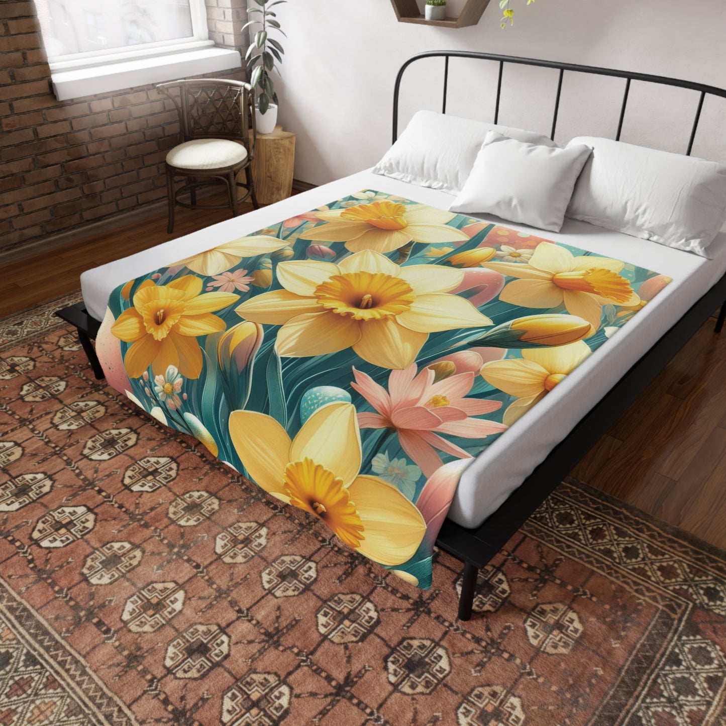 Daffodils #2 Plush Fleece Blanket