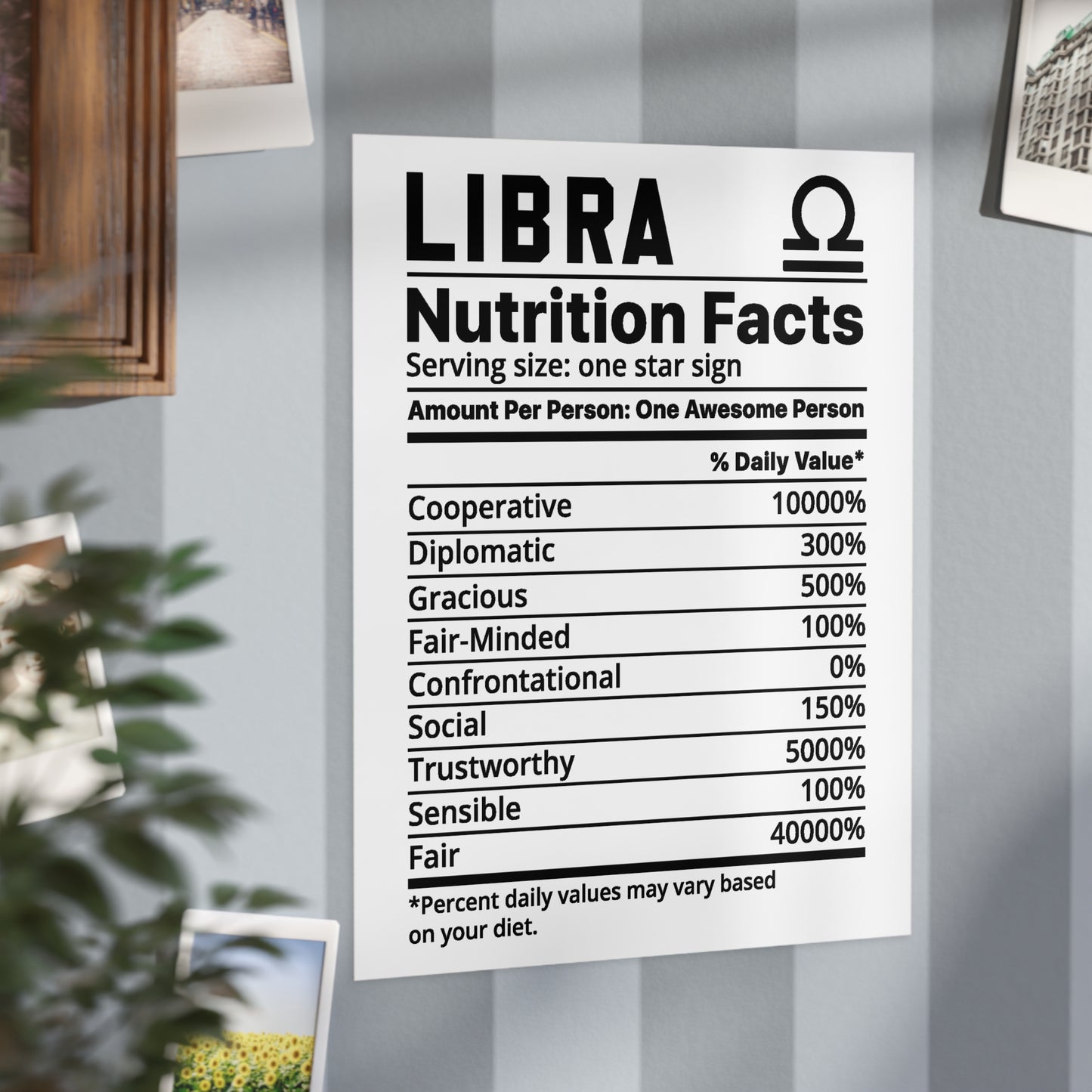 Libra Nutrition Unframed Prints - white