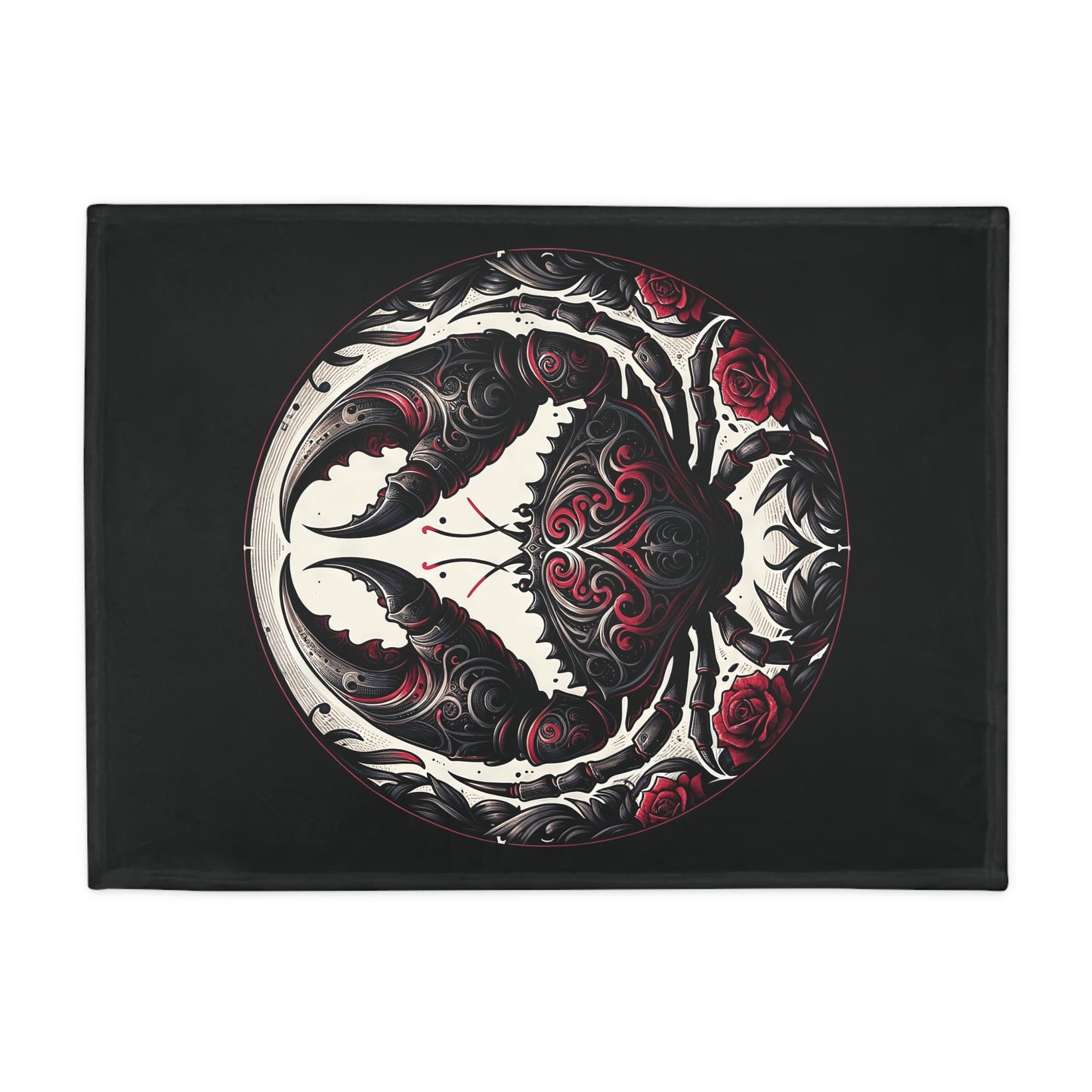 Gothic Cancer Plush Fleece Blanket - black