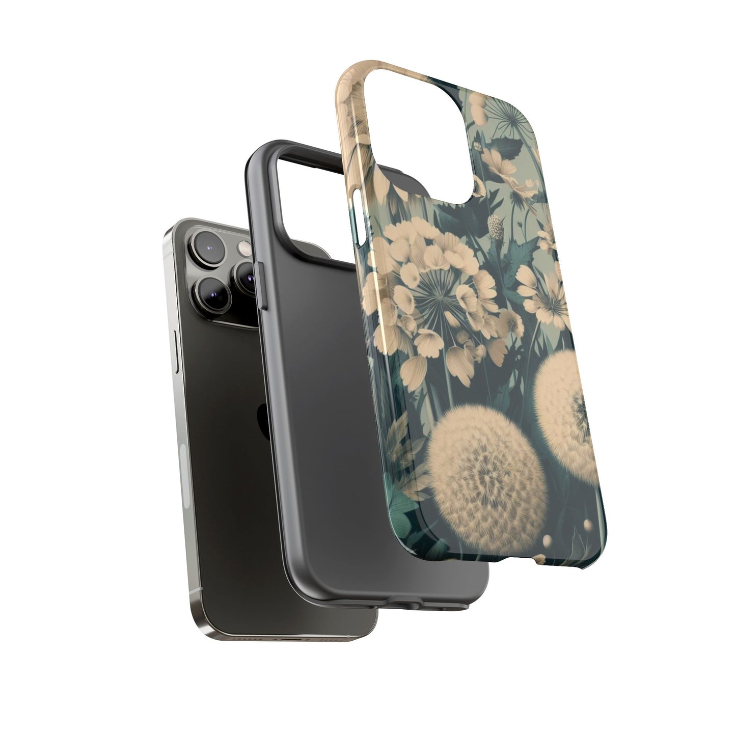 Blue & Cream Flowers Tough Cases iPhone/Google/Samsung