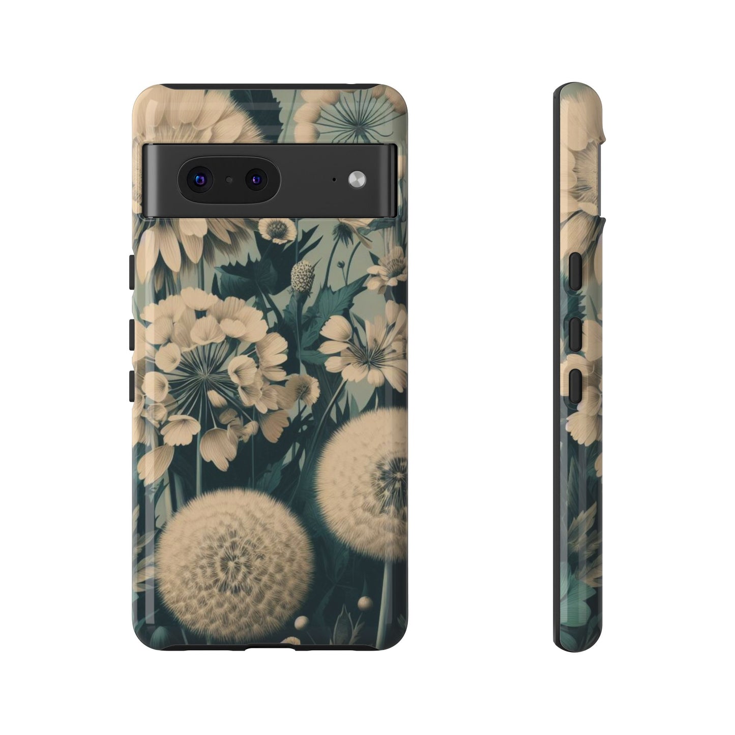 Blue & Cream Flowers Tough Cases iPhone/Google/Samsung