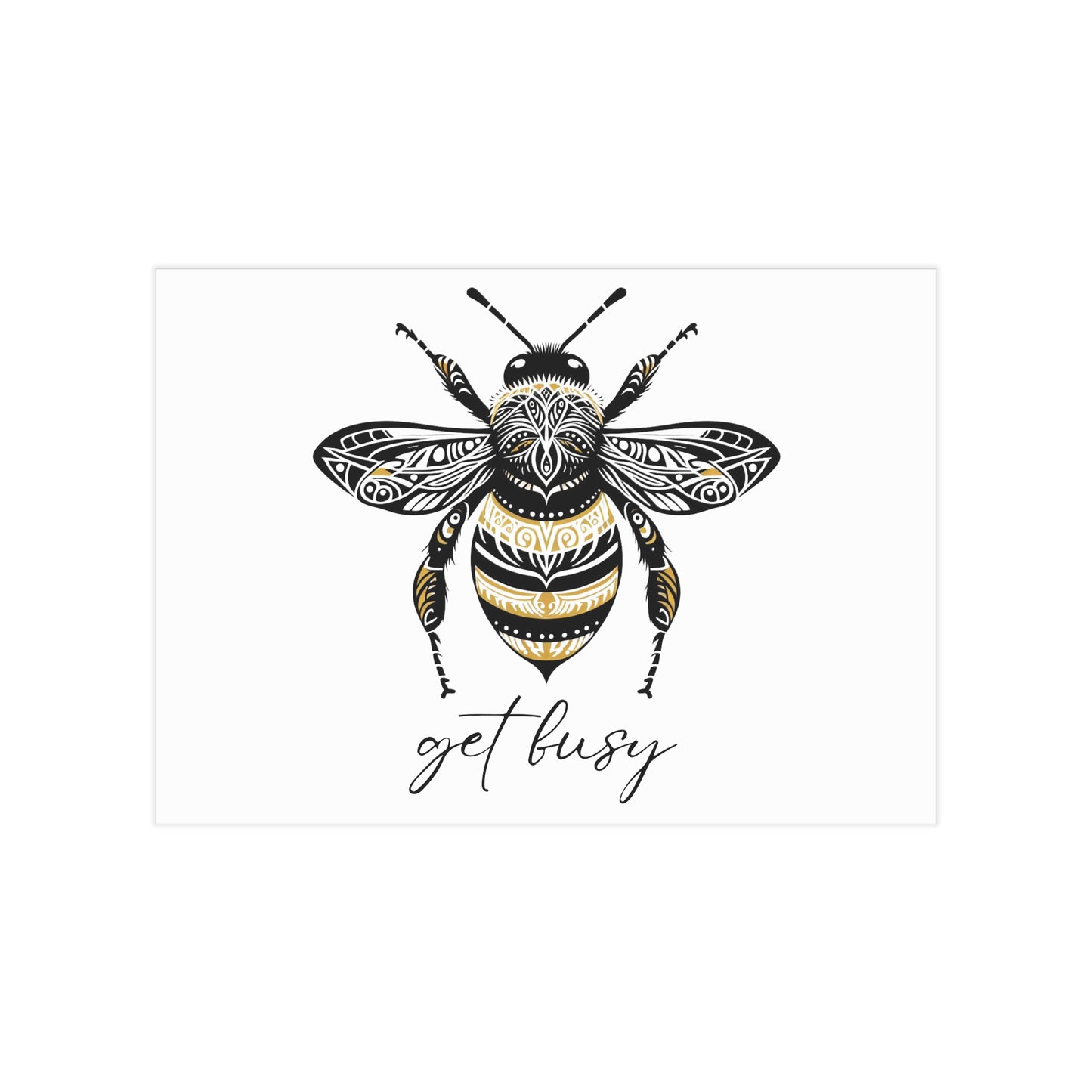 Get Busy Bee Unframed Prints - white