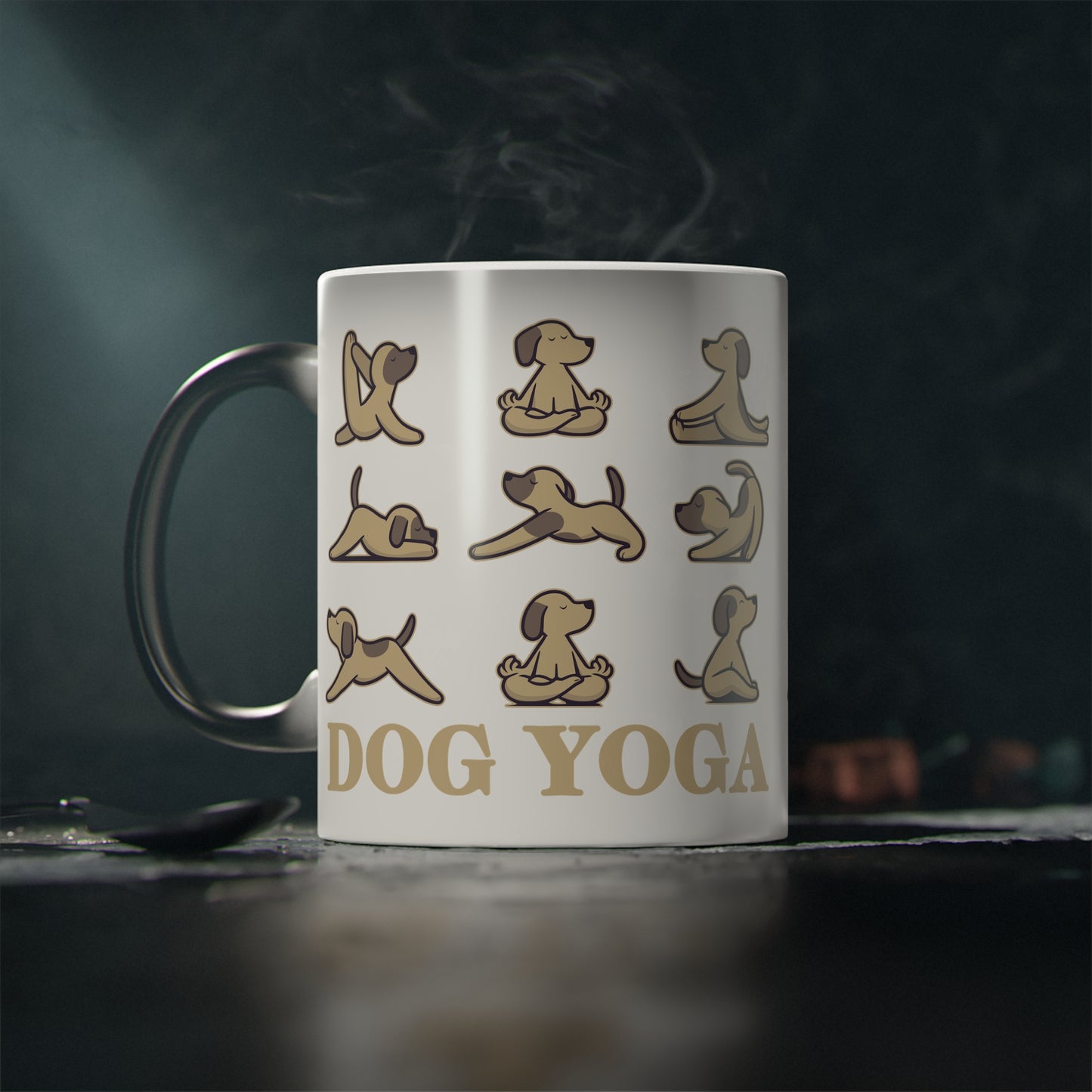 Dog Yoga Magic Mug - Color Changing Heat Sensitive Cup for Relaxation and Meditation