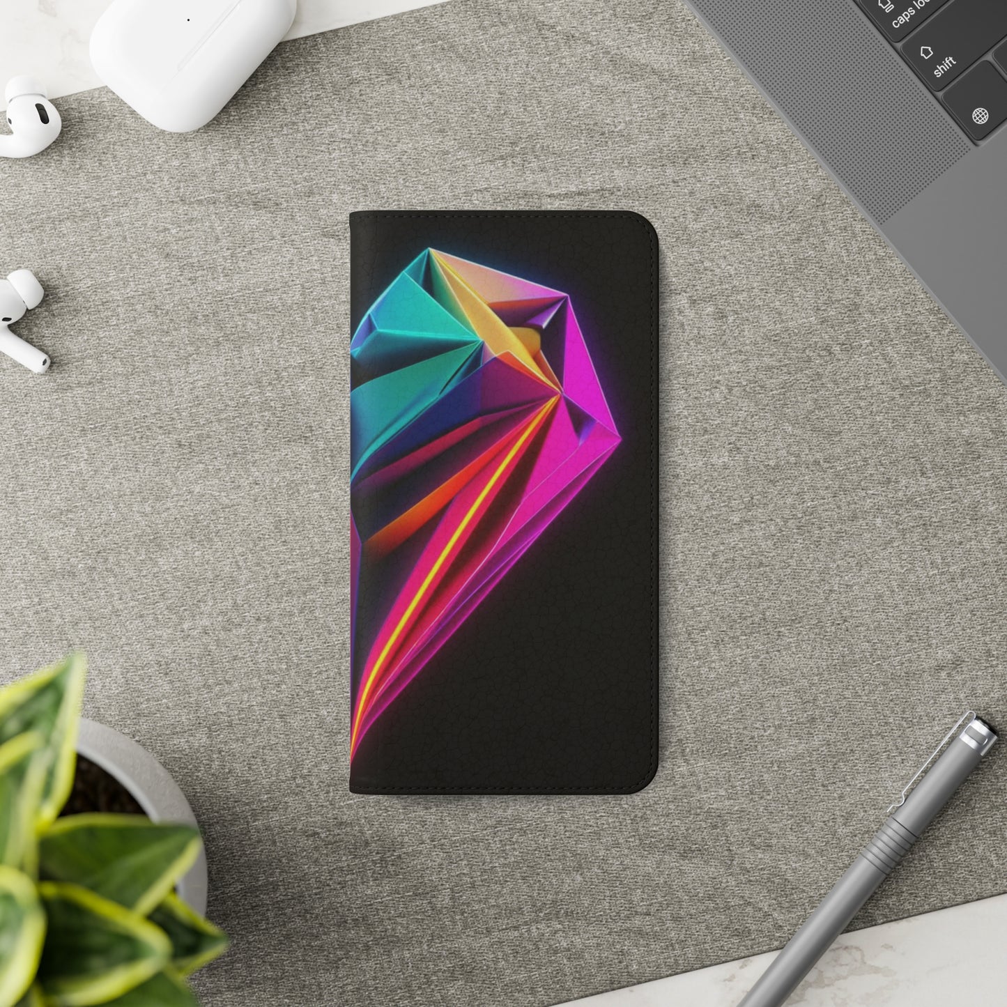 Origami Neon Heart Flip Cases - iPhone/Samsung