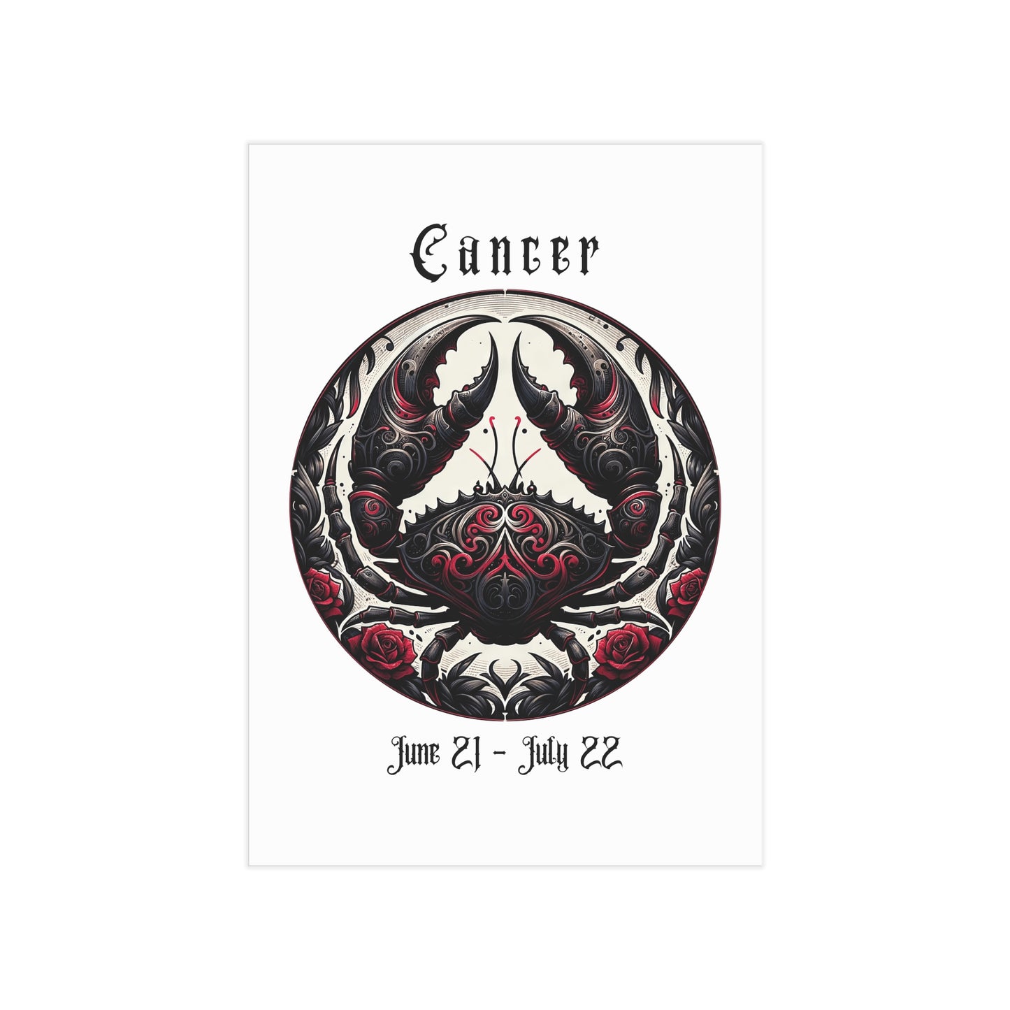 Gothic Cancer Unframed Prints - white