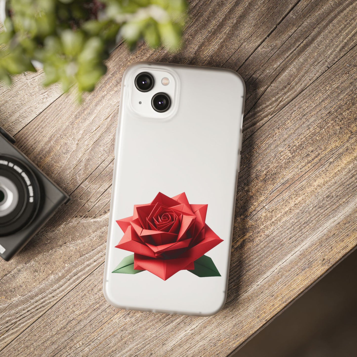 Origami Red Rose Flexi Cases