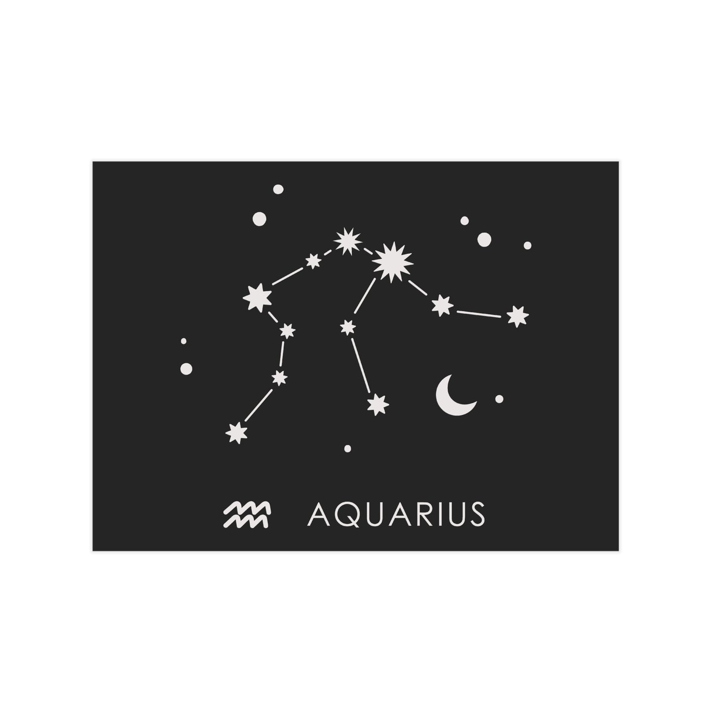 Aquarius Starmap Unframed Prints - black