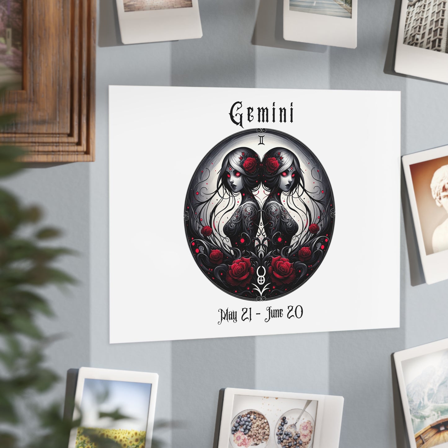 Gothic Gemini Unframed Prints - white