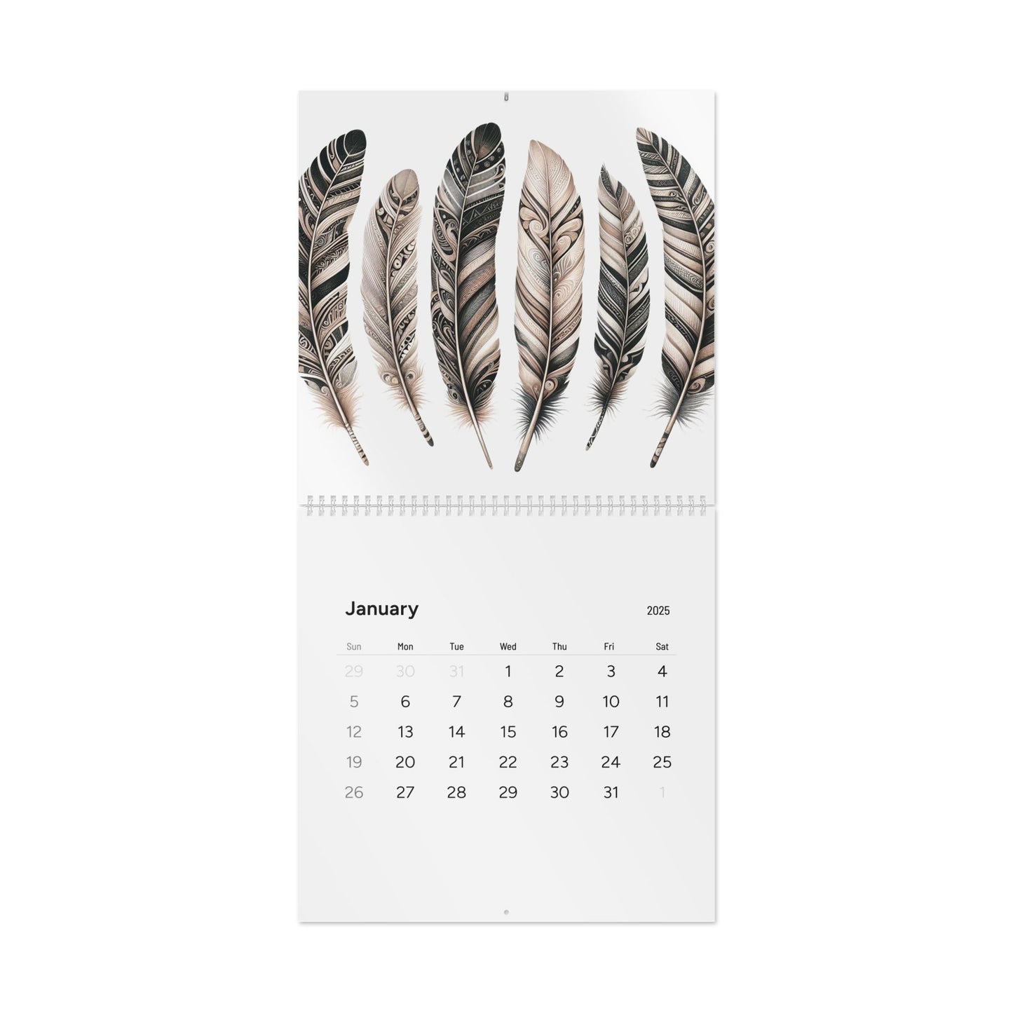 Exclusively Designed Māori Inspired #2 Standard Wall Calendar (2025)