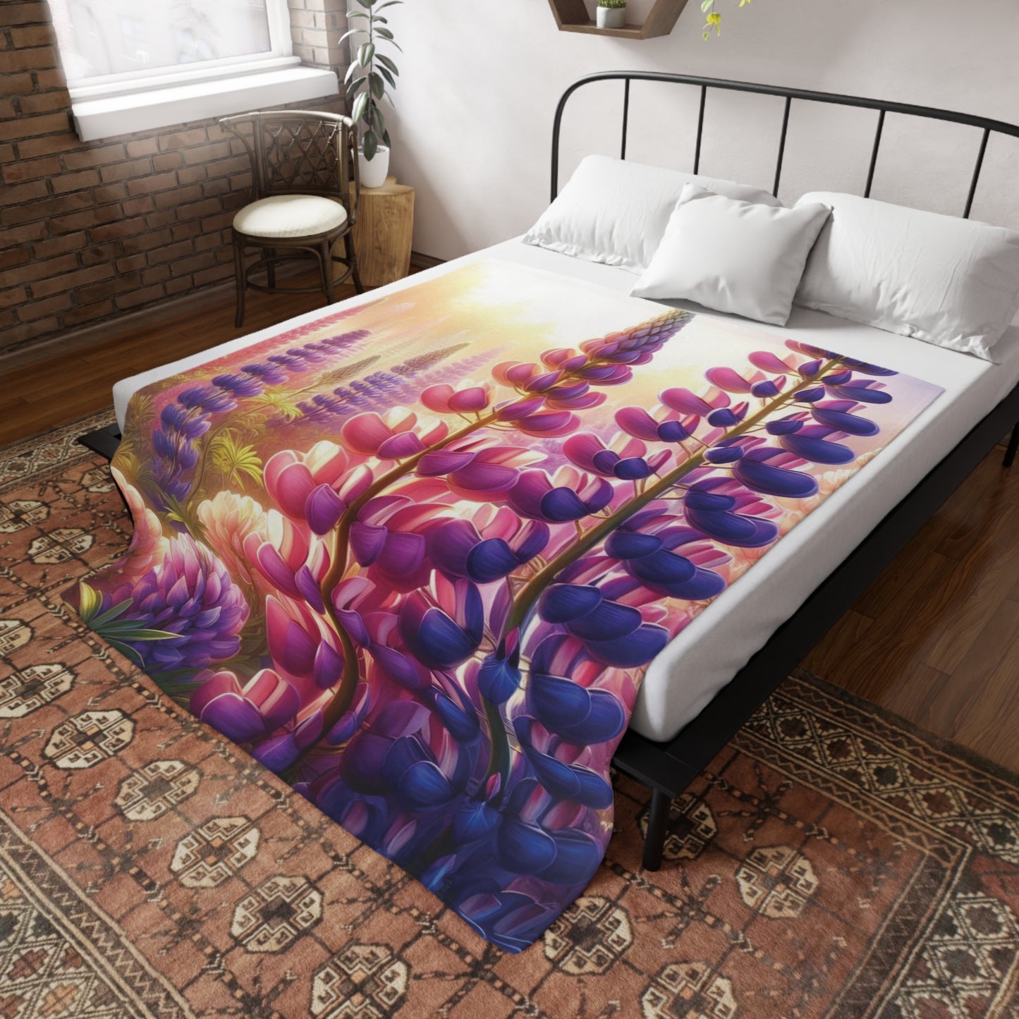 Lupins #1 Plush Fleece Blanket