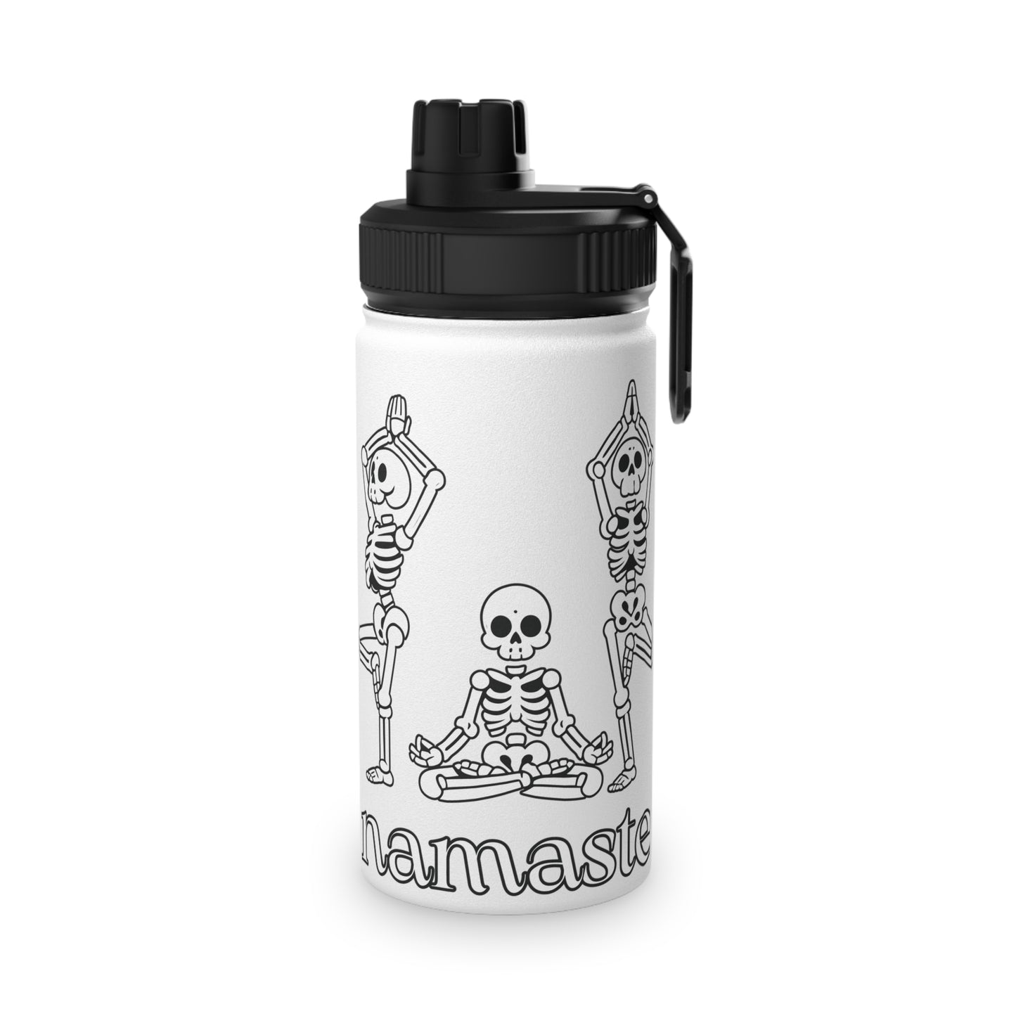 Namaste Skeletons Stainless Steel Water Bottle - # Sizes