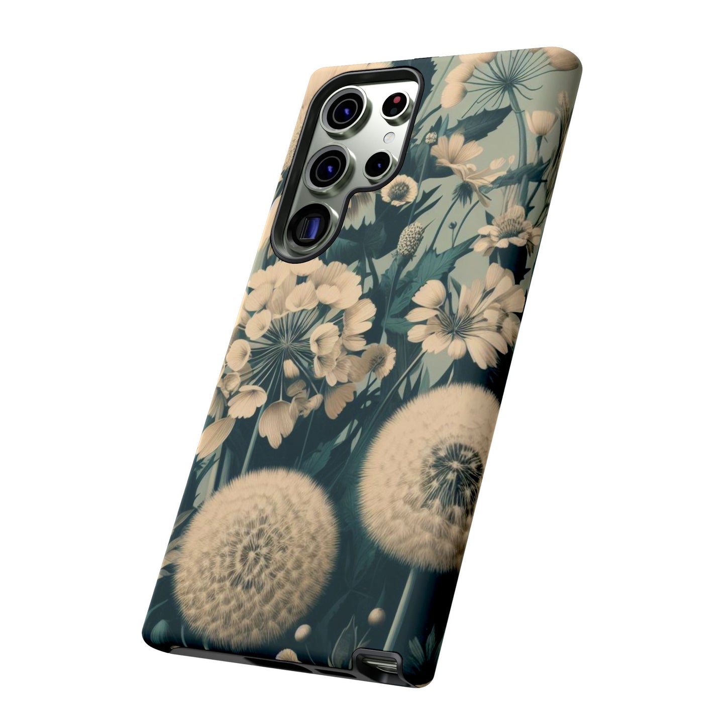 Blue & Cream Flowers Tough Cases iPhone/Google/Samsung