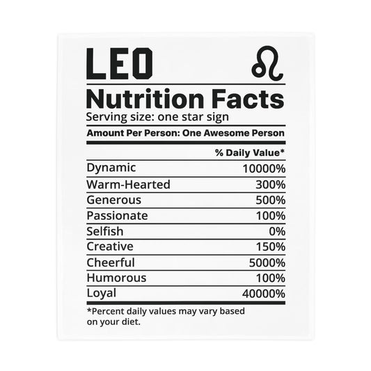 Leo Nutrition Plush Fleece Blanket - white