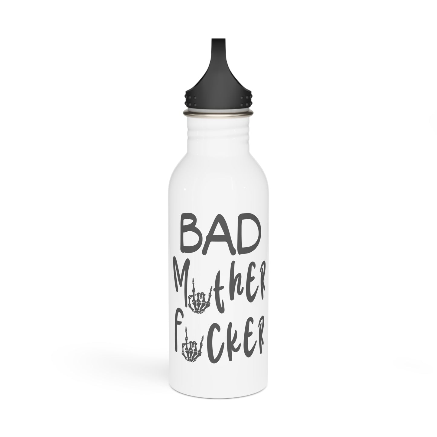 Bad Mother F#*ker Stylish Stainless Steel Water Bottle - Eco-Friendly, Durable, Perfect for On-the-Go - White