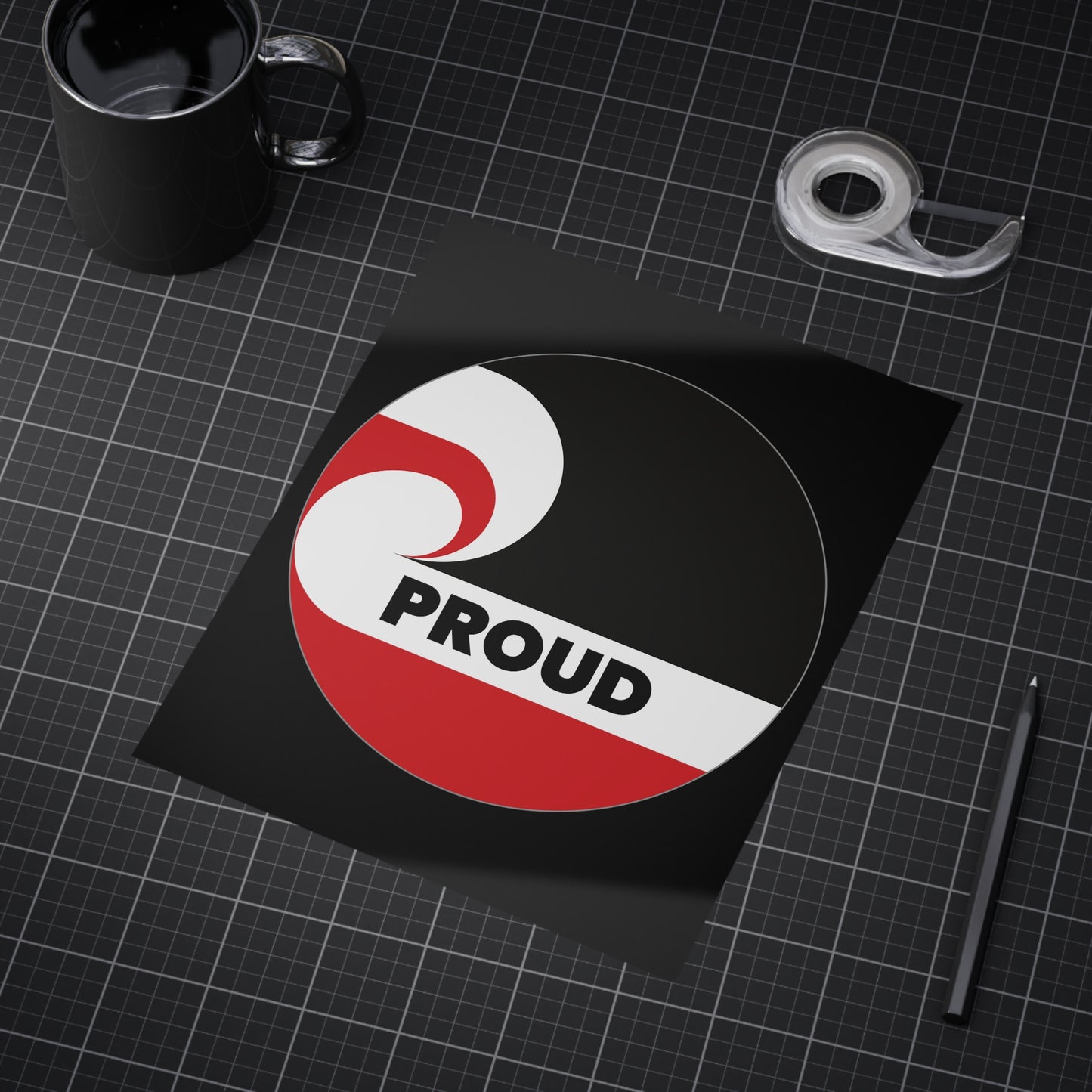 PROUD (circle) Unframed Prints - black