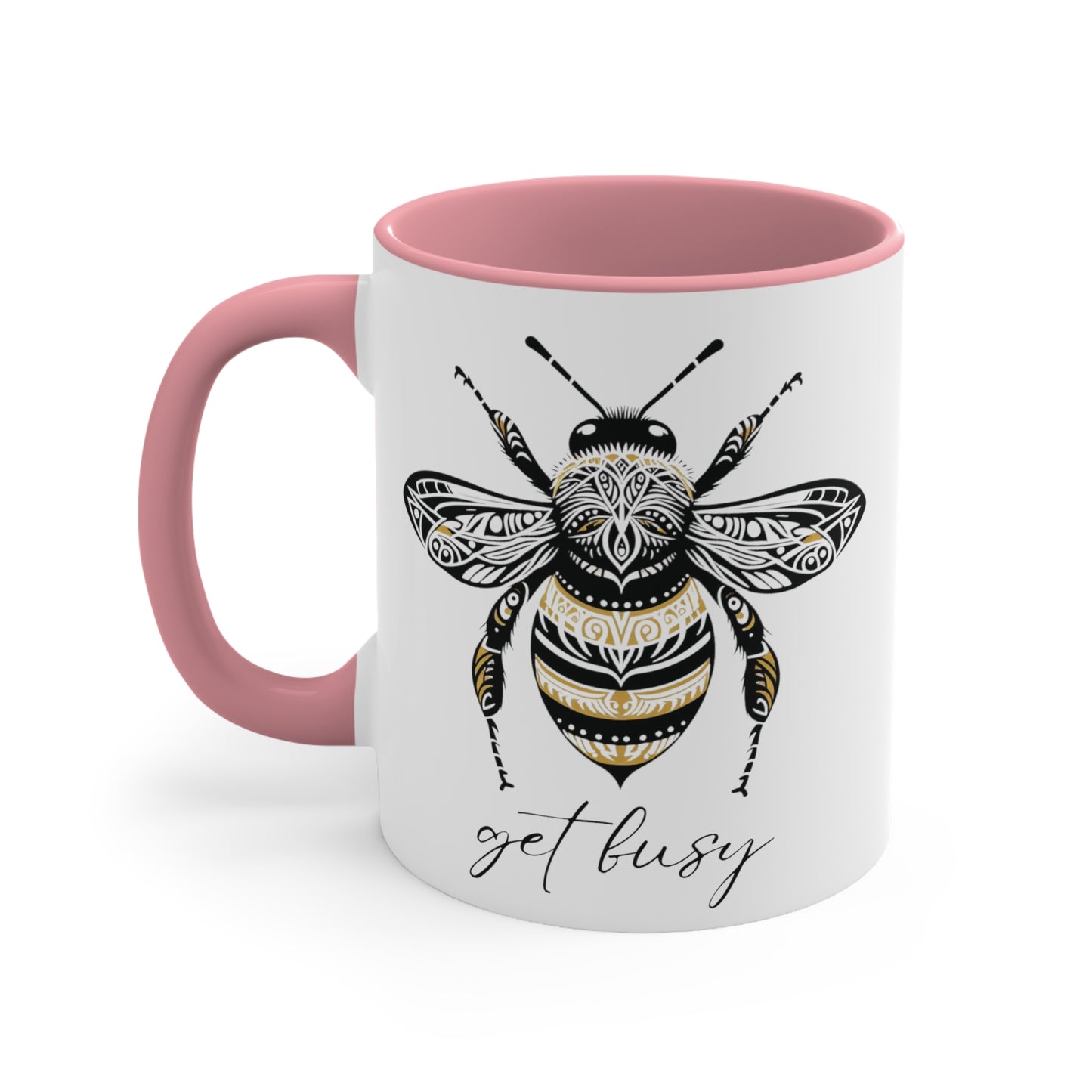 Get Busy Bee Colorful Accent Mugs, 11oz (330 ml)