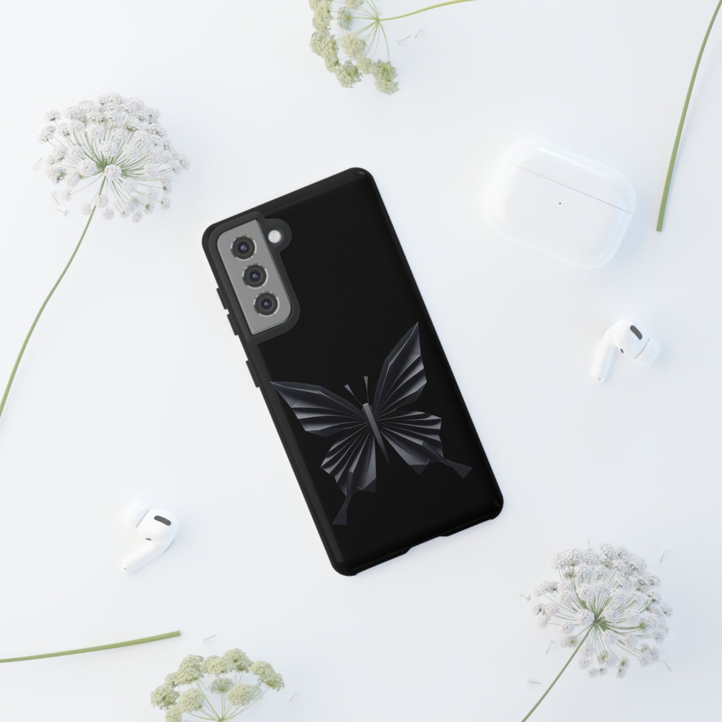 Origami Black Butterfly Tough Cases iPhone/Google/Samsung