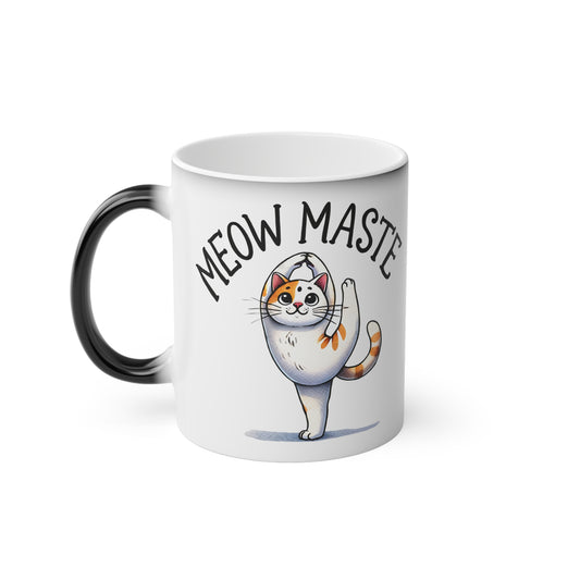 Meow Maste Magic Mug - Color Changing Heat Sensitive Cup for Relaxation and Meditation