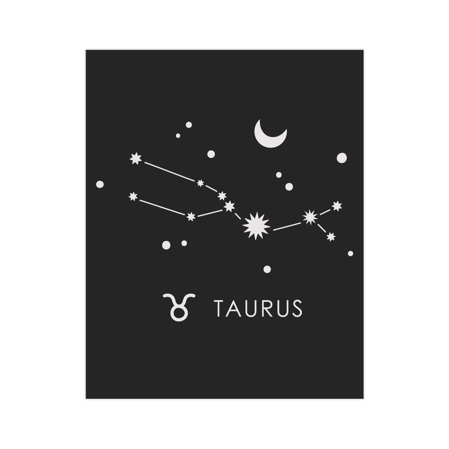 Taurus Starmap Unframed Prints - black