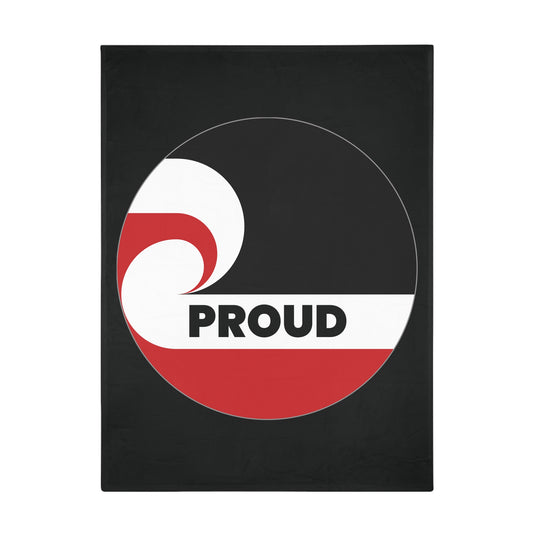 PROUD - Black Plush Fleece Blanket