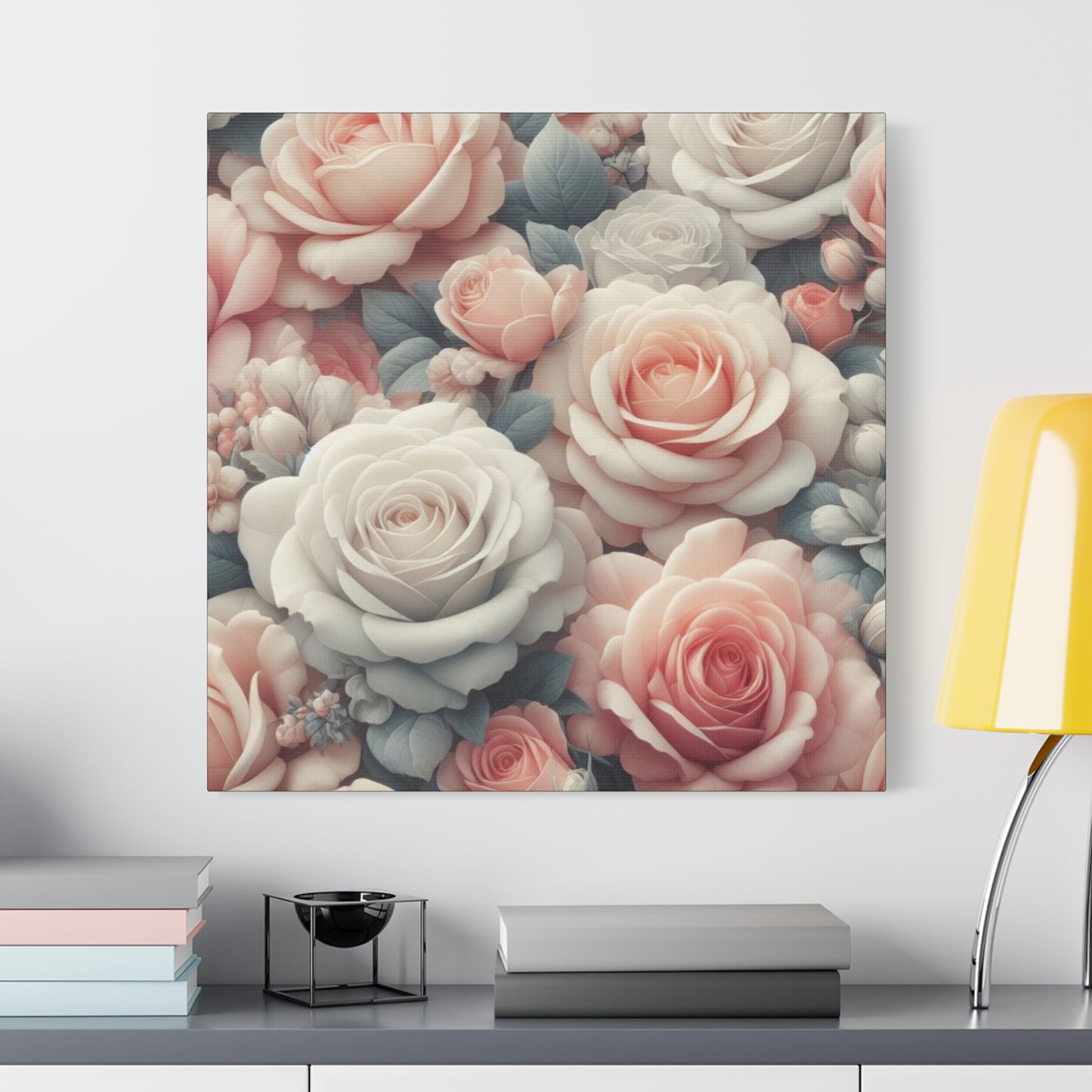 Roses #1 Classic Canvas - Black