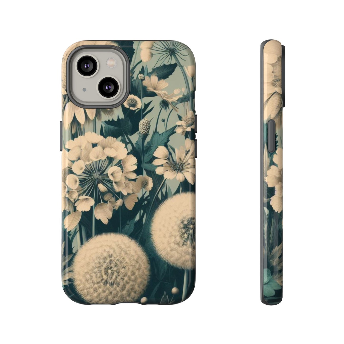 Blue & Cream Flowers Tough Cases iPhone/Google/Samsung