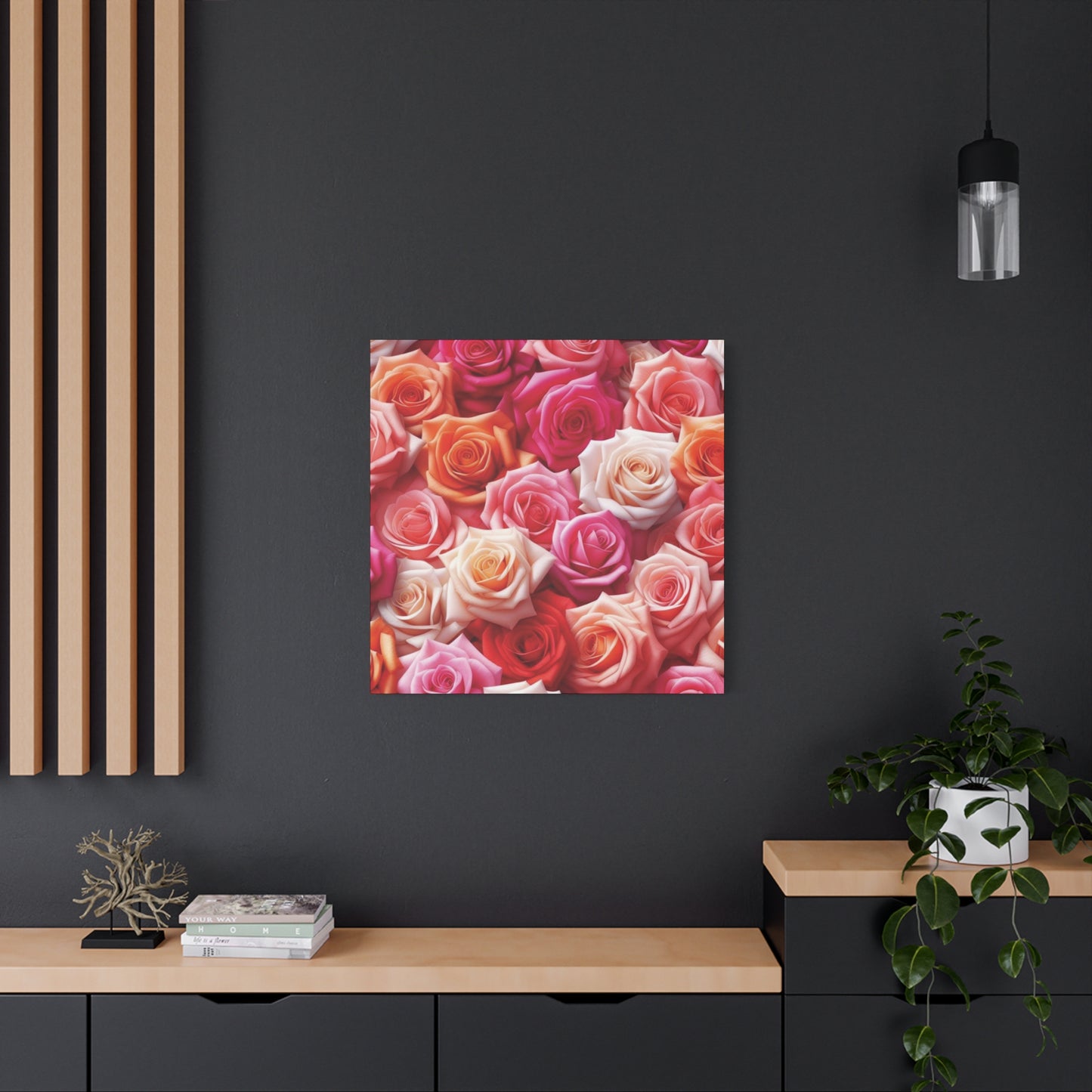 Roses #2 Classic Canvas - Black