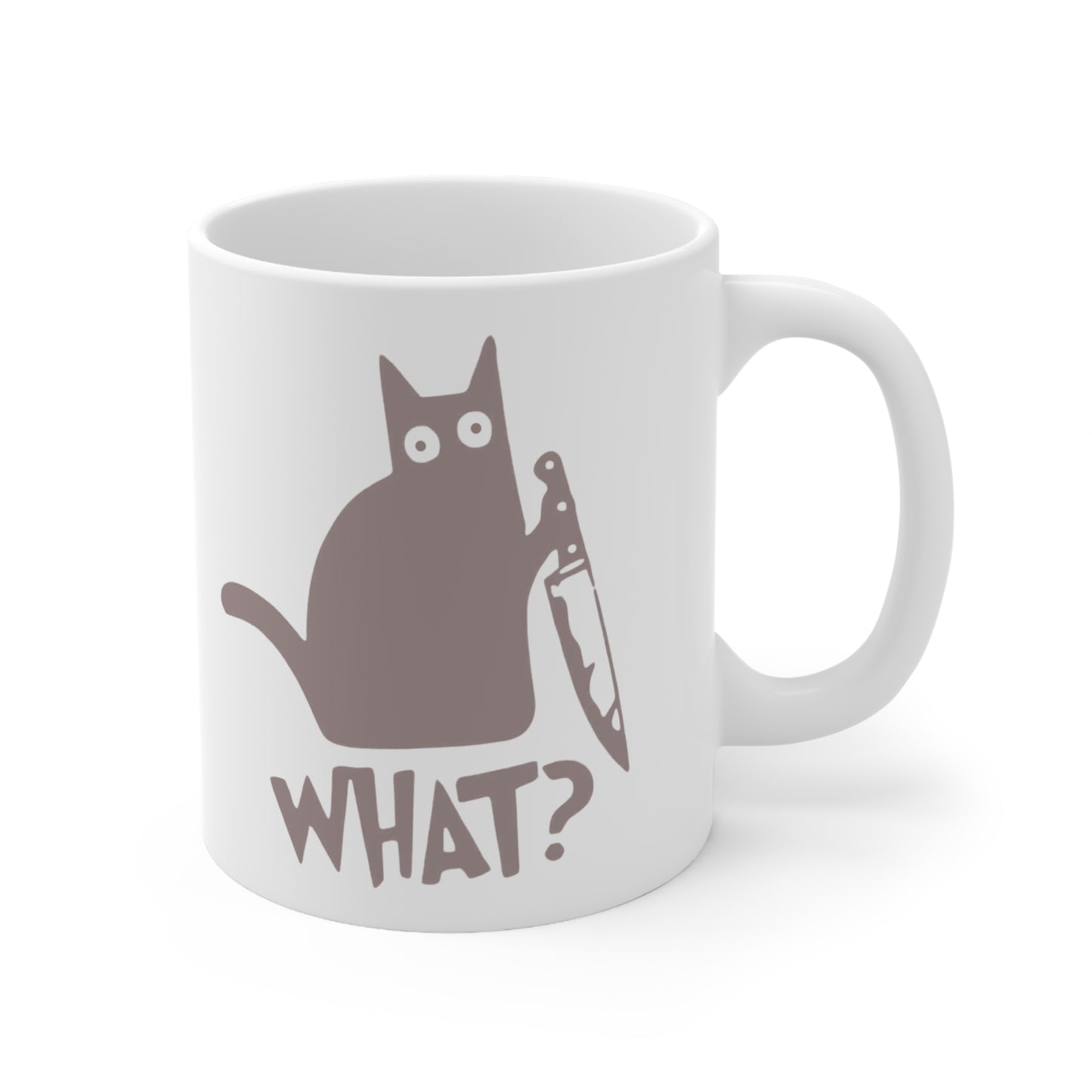 Psycho Cat Ceramic Coffee Cups, 11oz