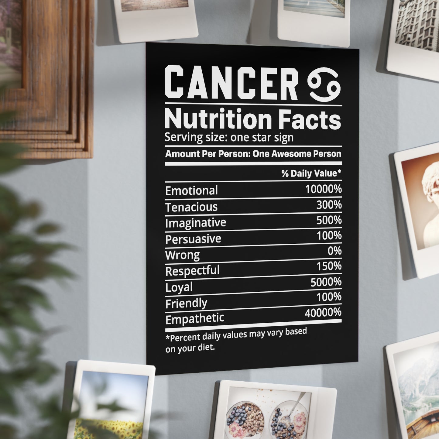 Cancer Nutrition Unframed Prints - black