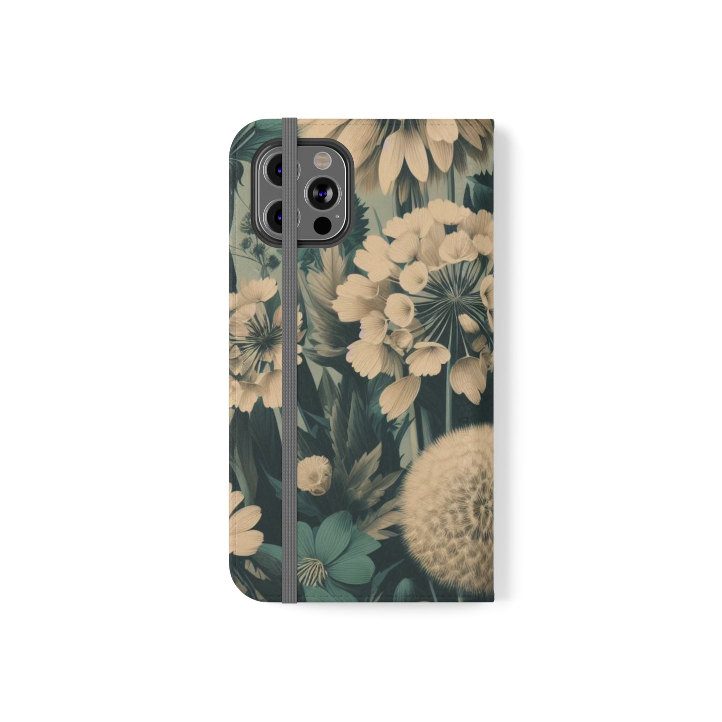 Blue & Cream Flowers Flip Cases iPhone/Samsung