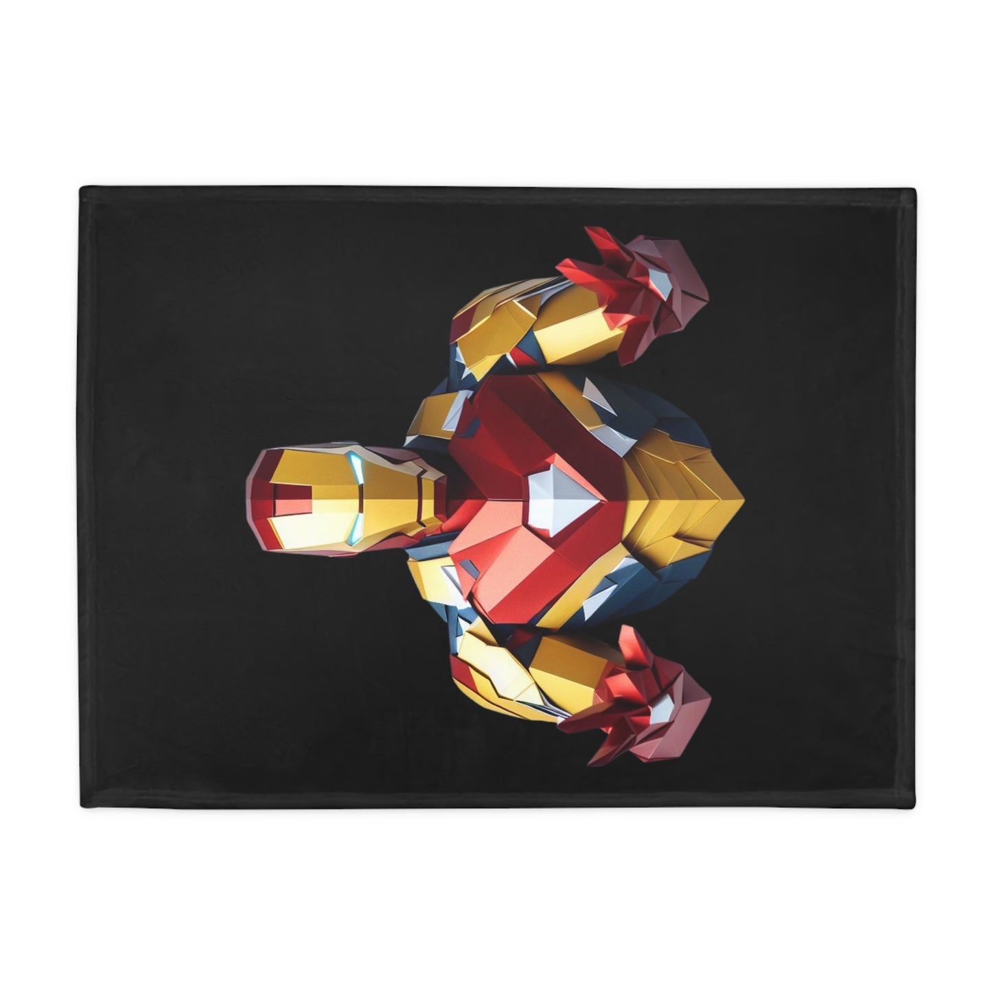 Origami IronMan Plush Fleece Blanket - Black