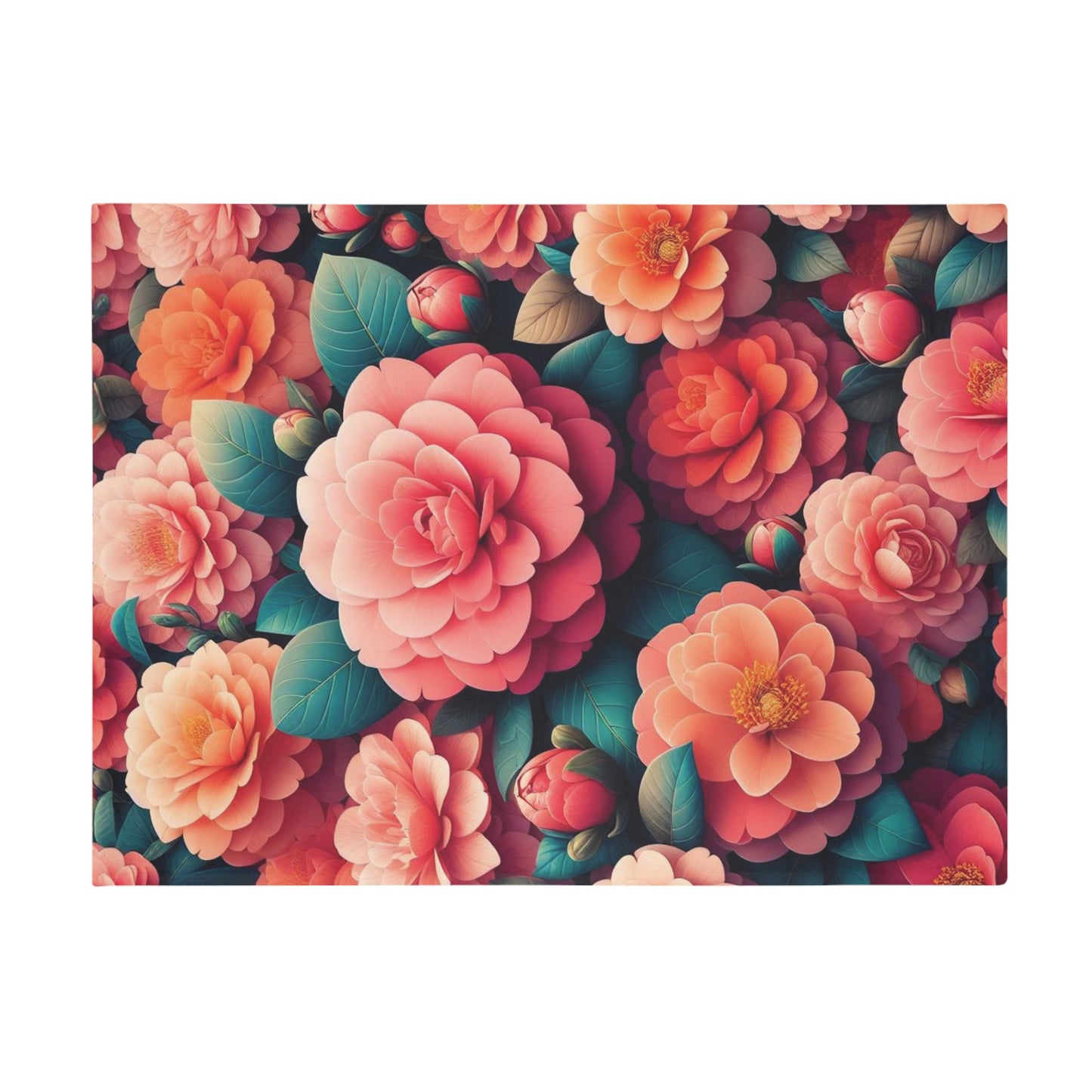 Camelias #2 Plush Fleece Blanket