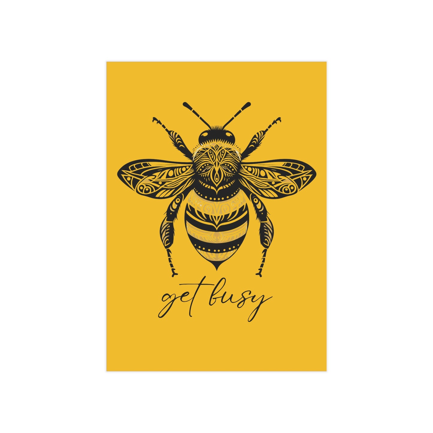 Get Busy Bee Unframed Prints - yellow